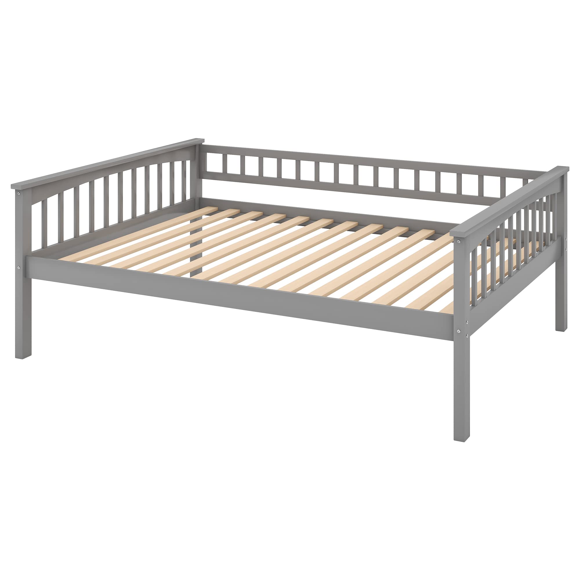 Harper & Bright Designs Full Over Full Wood Bunk Bed with 2 Storage Drawers & Ladder - Convertible to Twin Full Size Daybeds - Space Saving Kids Bedroom Furniture for Small Rooms & Guest Houses (Grey)