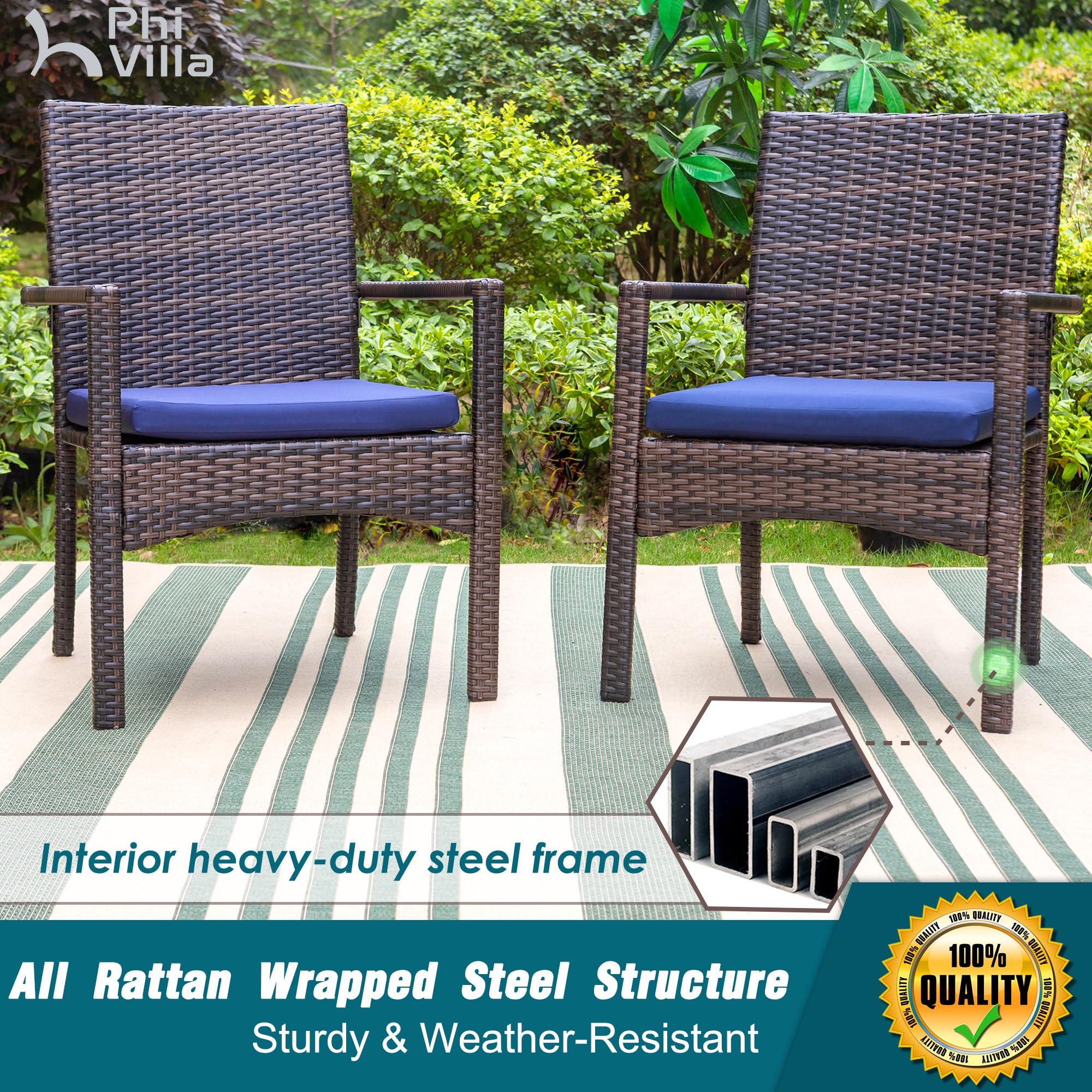 PHI VILLA 5-Piece Outdoor Dining Set - 42