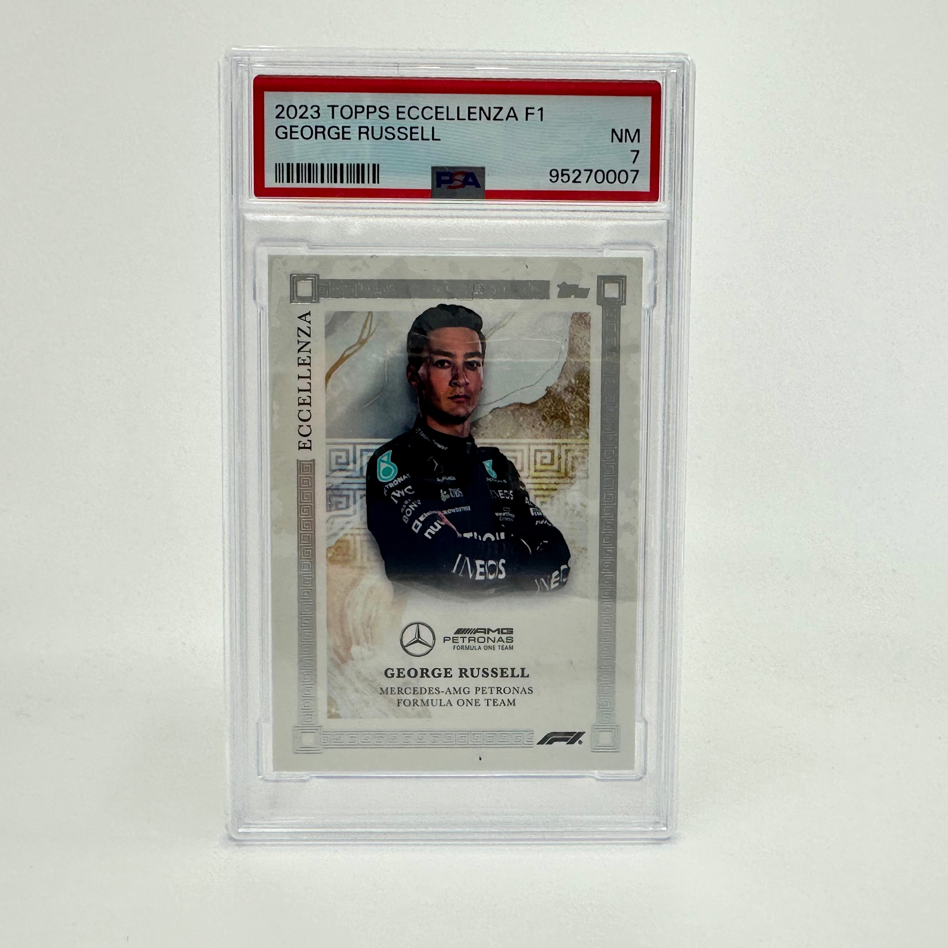 PSA 7 Graded 2023 George Russell Eccellenza Trading Card - Perfect for F1 Collectors, Sports Memorabilia Displays & Investment Collections