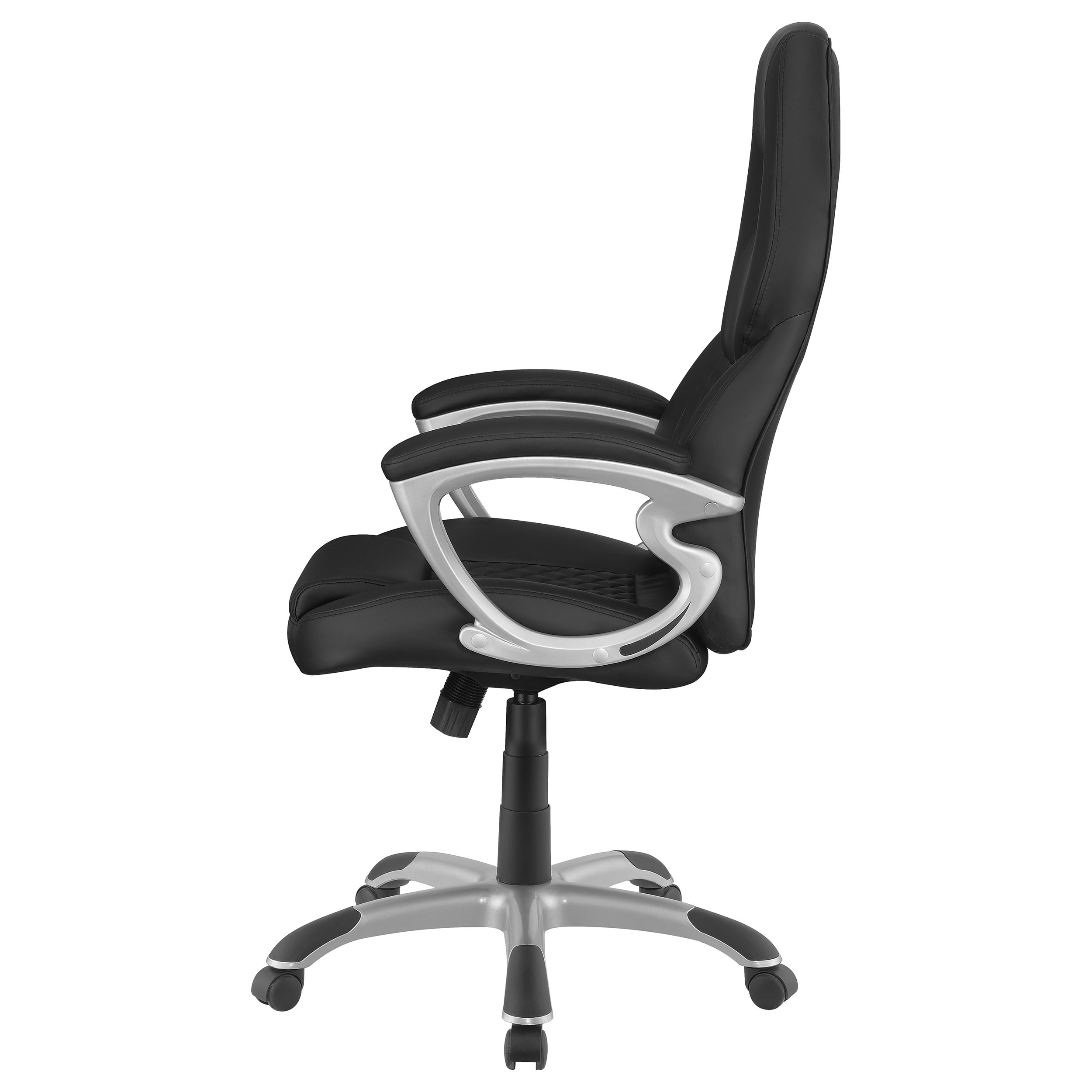 Coaster Home Furnishings Bruce Upholstered Adjustable Office Chair - Ergonomic Desk Chair with Lumbar Support, Black - Perfect for Home Office, Gaming & Workspace