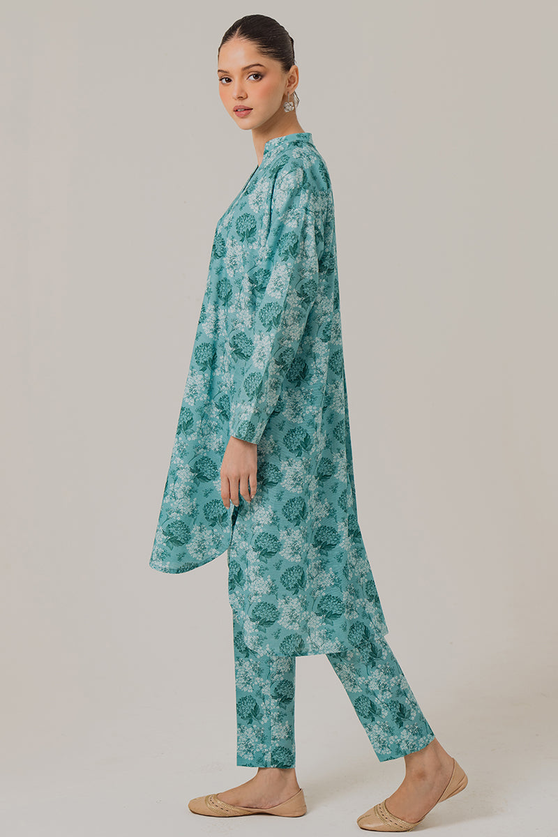 Elegant Mint Blue 2-Piece Khaddar Printed Suit Set for Women | Traditional Pakistani Ethnic Wear | Perfect for Weddings, Parties & Festive Occasions