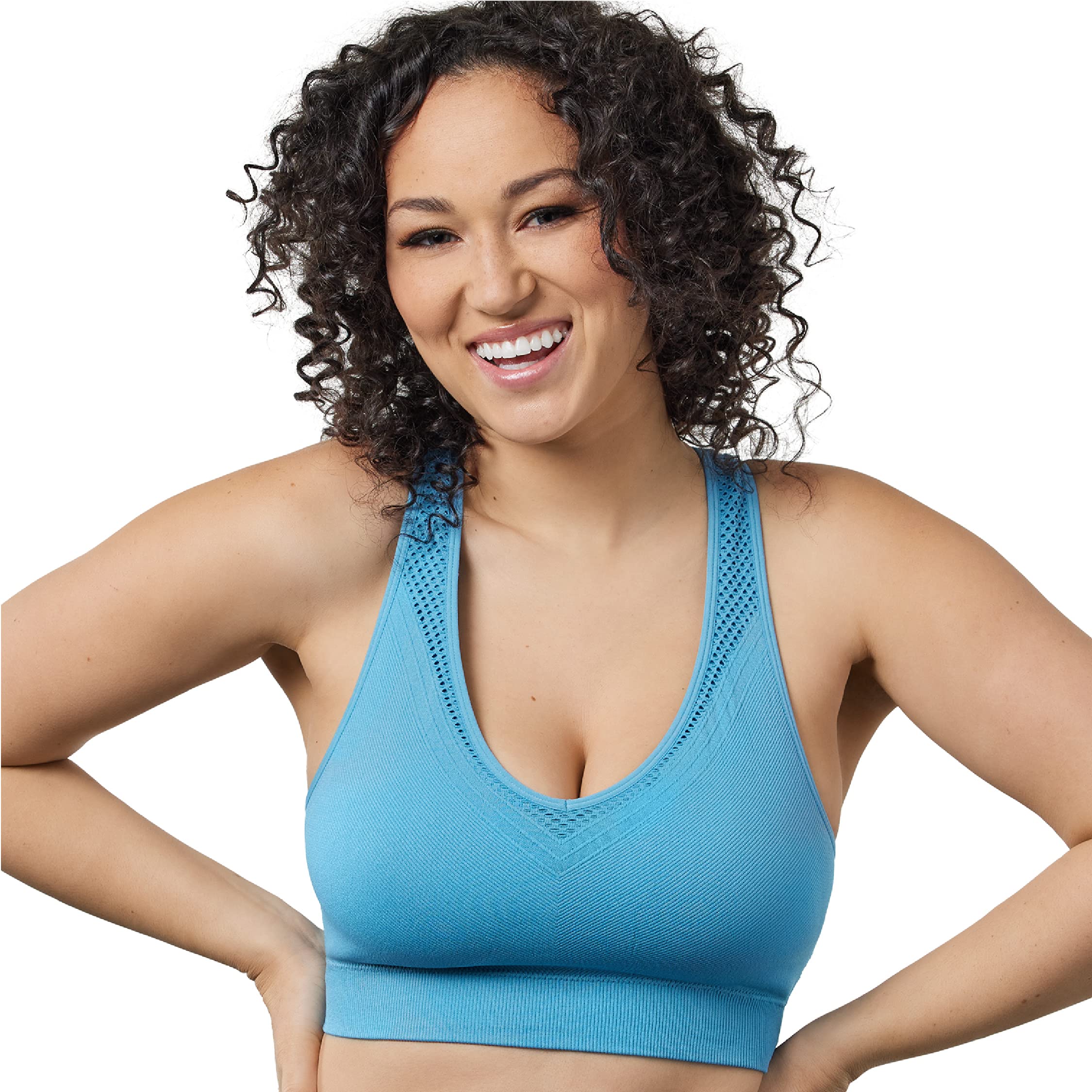 LEADING LADY Lea Racerback Sports Bra for Women - Cooling, Breathable & Seamless Workout Bra - Perfect for Yoga, Running & Gym