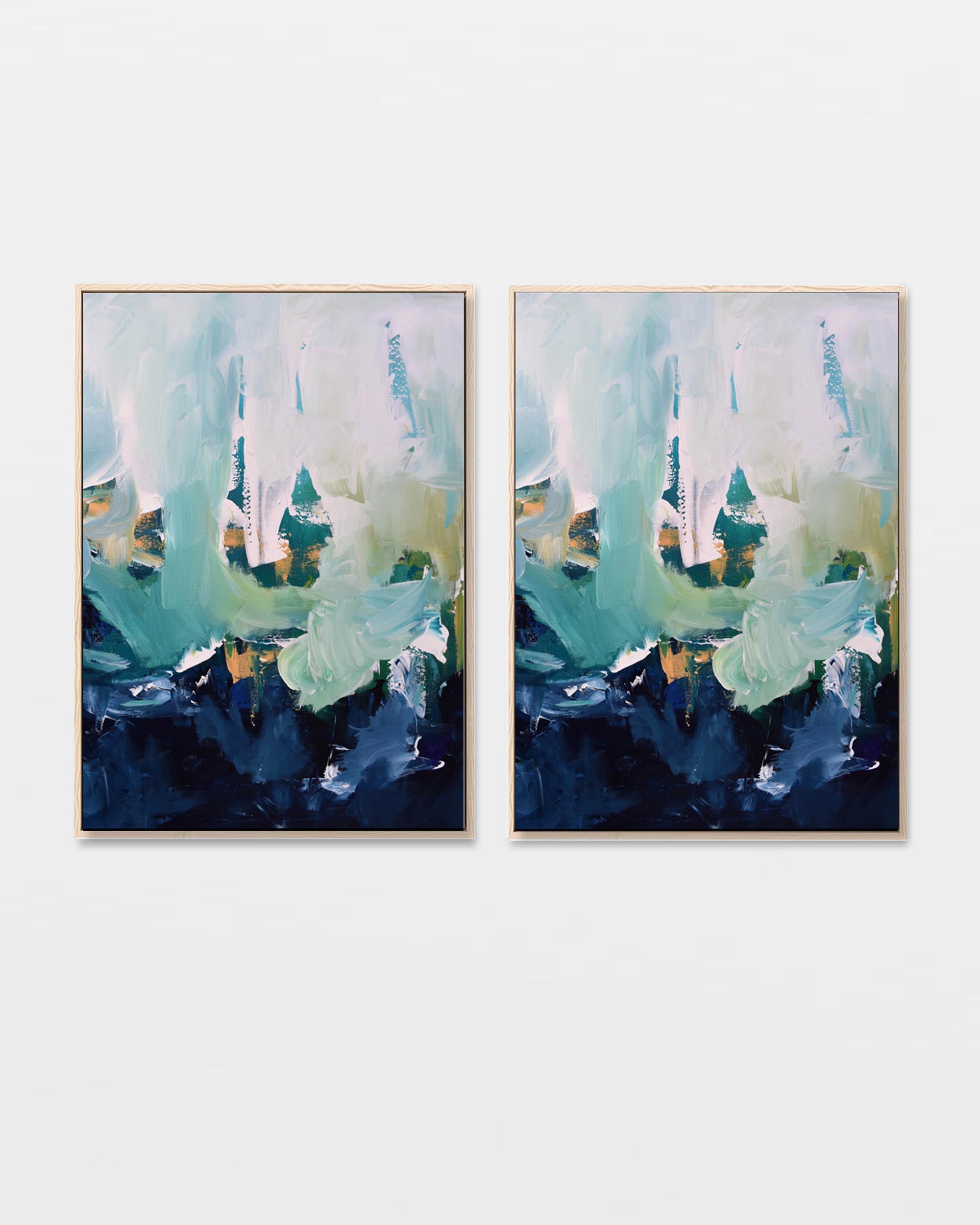 The Lake House Canvas Wall Art Set of 2 - Modern Landscape Paintings for Living Room, Bedroom & Office Decor
