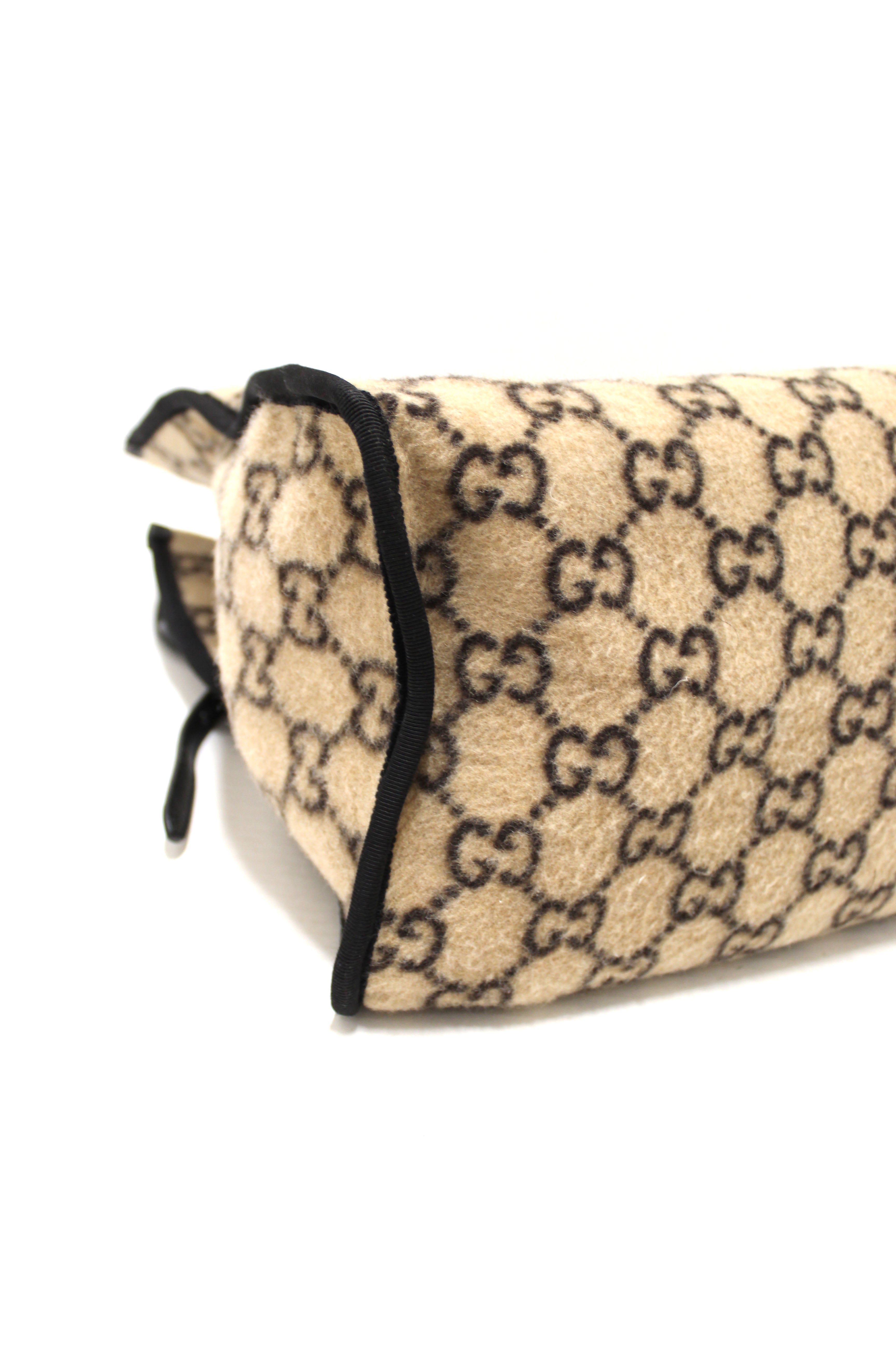 Authentic Gucci GG Monogram Wool Large Shopper Tote Bag 598169 - Luxury Designer Handbag for Women, Perfect for Work, Travel & Everyday Use