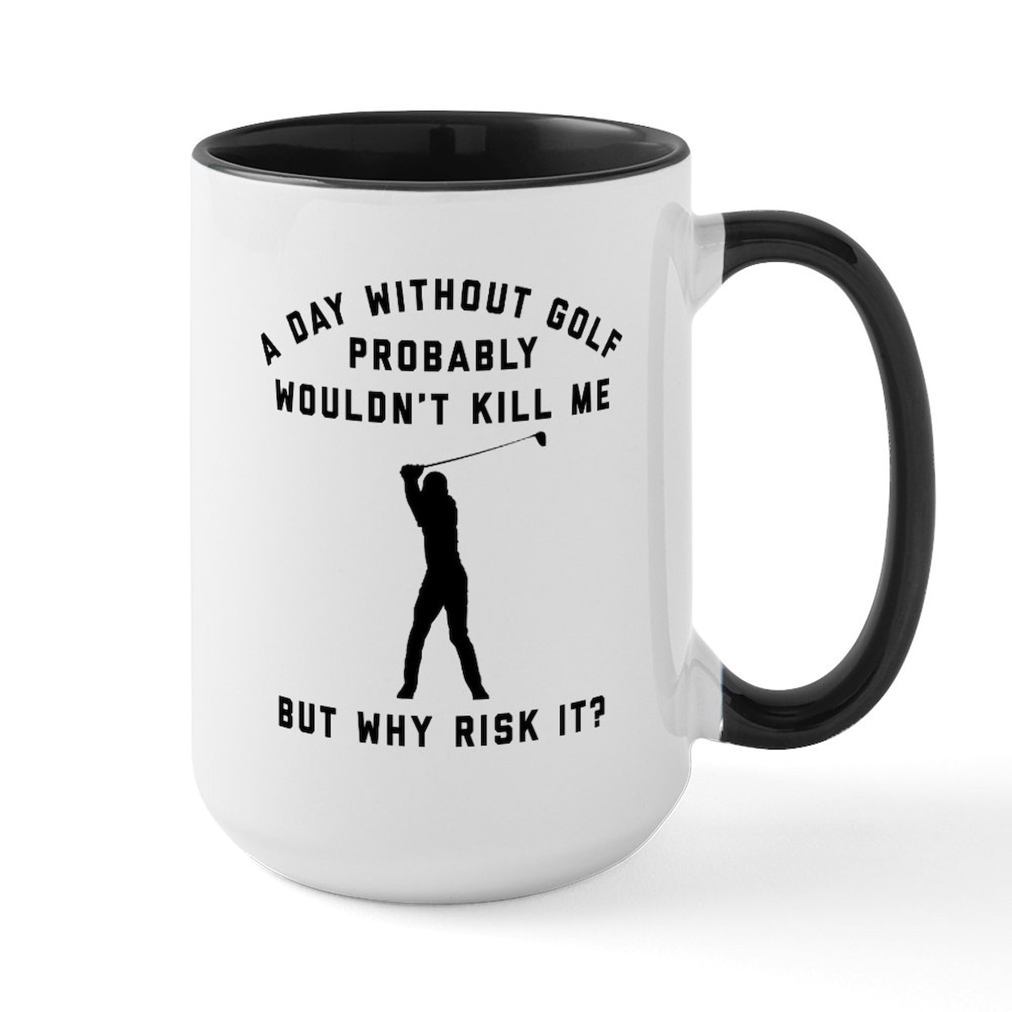 Premium 15 oz (444 ml) Ceramic Coffee Mug - A Day Without Golf Design - Perfect for Golf Lovers, Office Use & Home Decor - Dishwasher & Microwave Safe