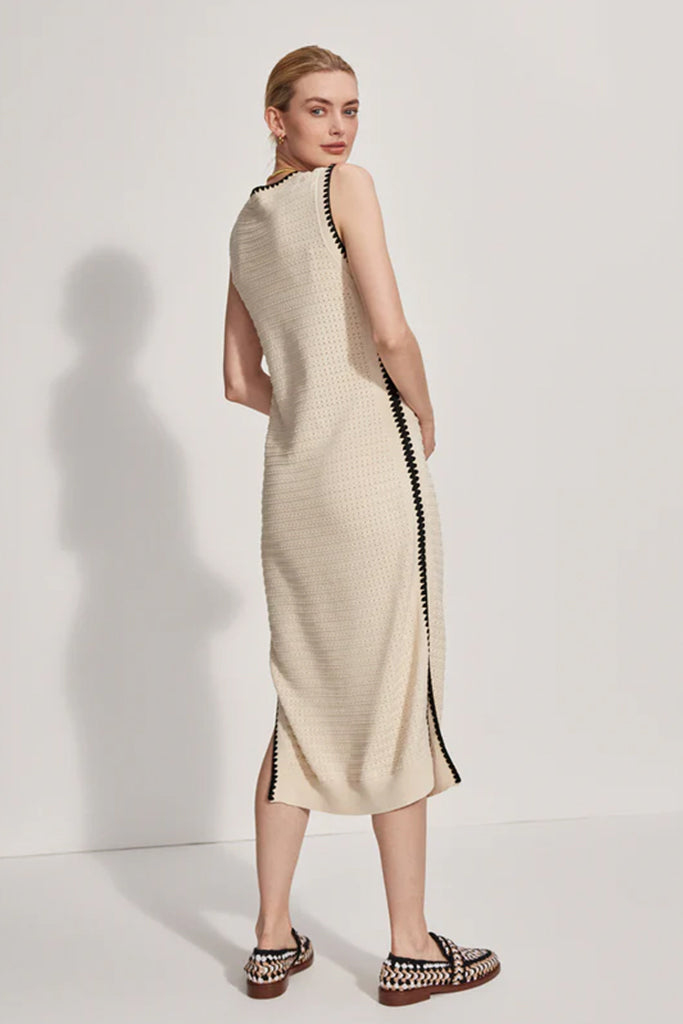 Varley Dwight Tank Knit Dress - Women's Casual Summer Knitted Dress in Birch Color | Perfect for Beach Vacations, Brunch Dates & Weekend Getaways