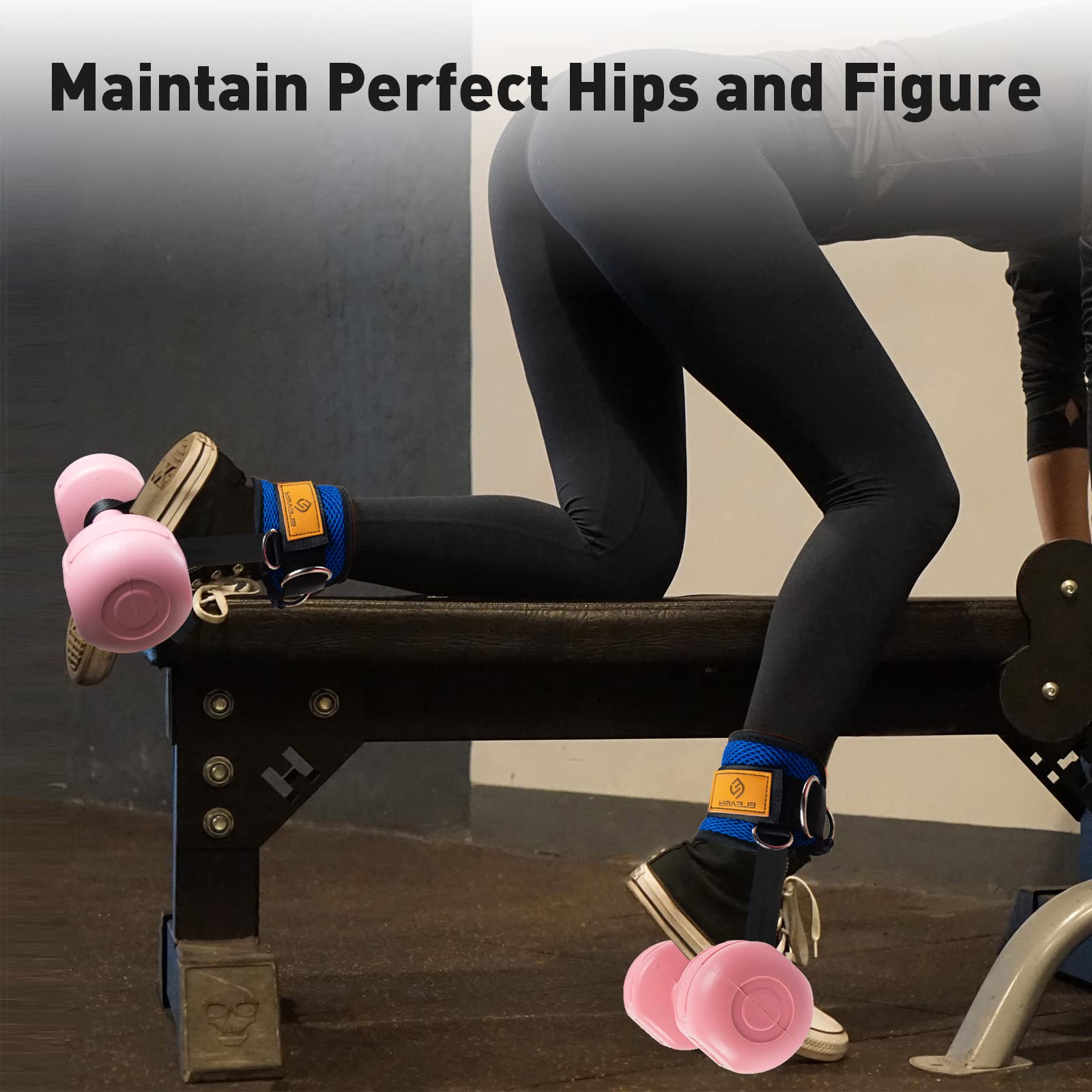 Adjustable Ankle Straps for Dumbbells, Weights & Cable Machines - Foot Dumbbell Attachment & Tibialis Trainer - Perfect for Leg Extensions & Strength Training (Men & Women) - Gym, Home Workout & Physical Therapy