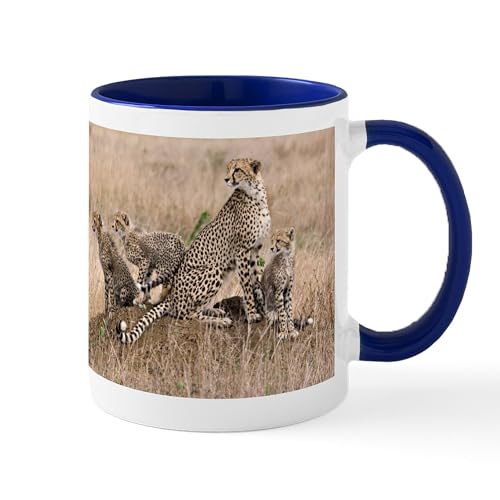 White/Navy Inside - Cheetah Family Mug
