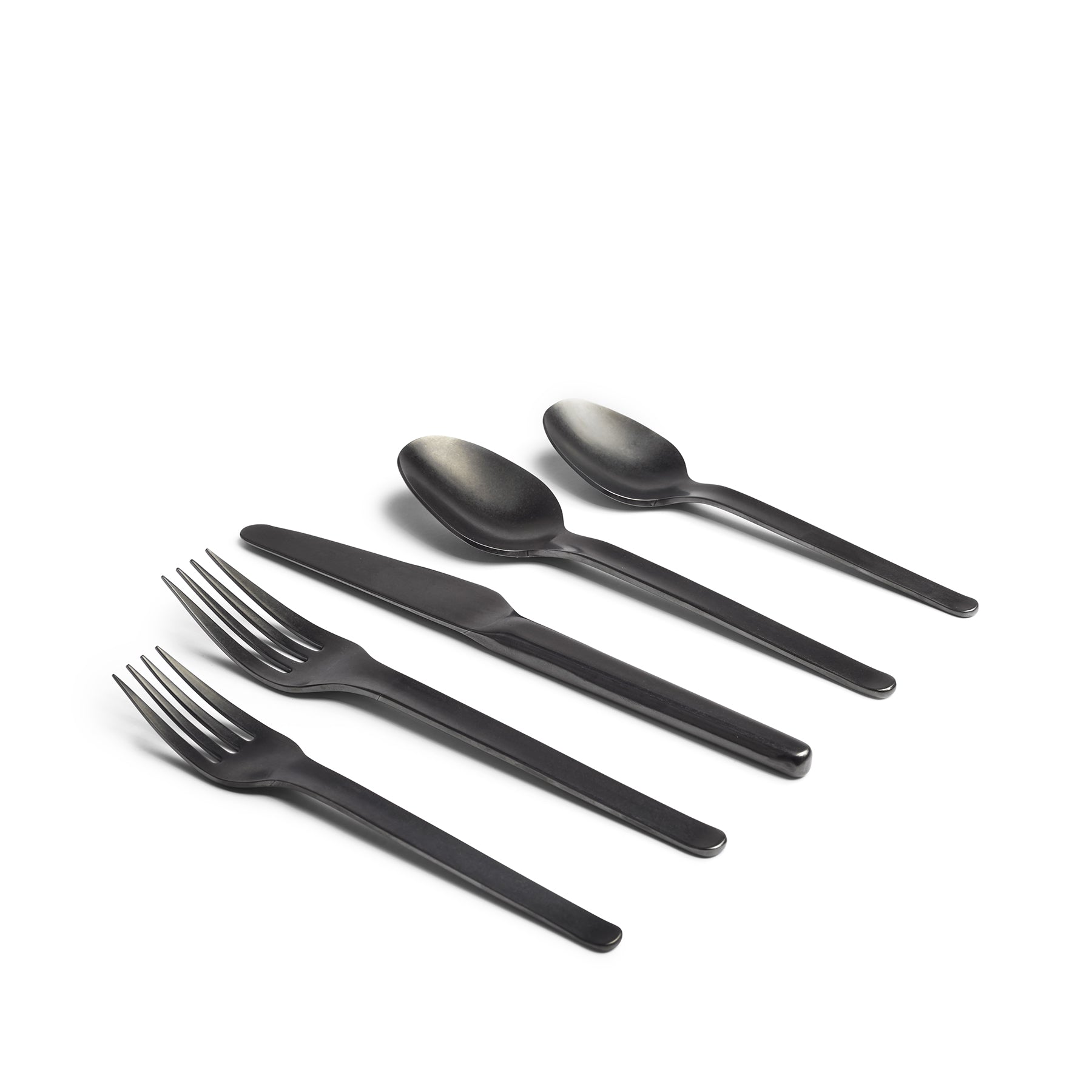 Premium Onyx Black Muir Flatware Set - 5 Piece Elegant Dinnerware for Fine Dining & Special Occasions