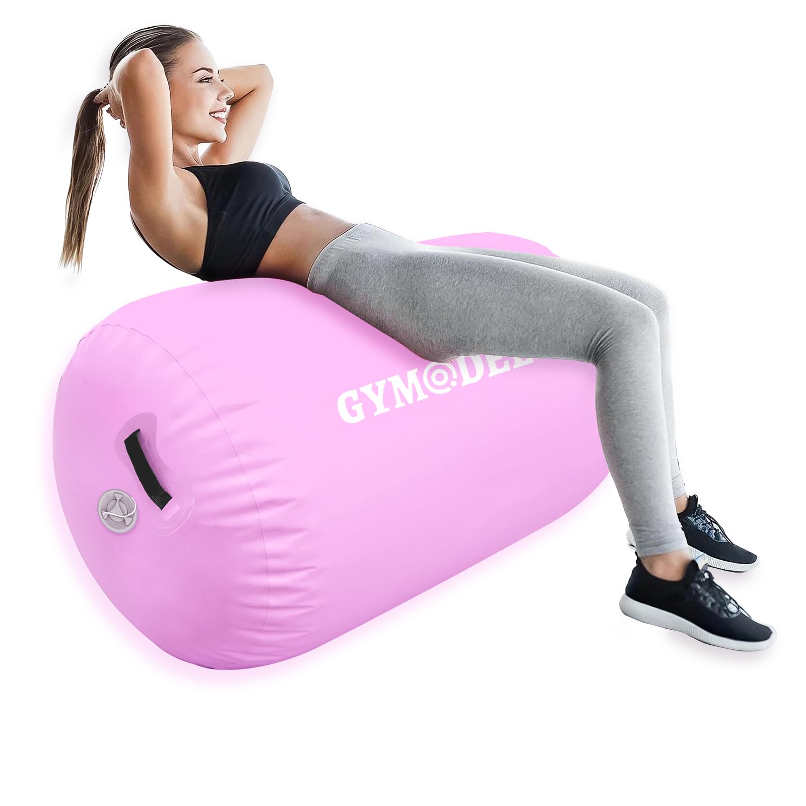 Inflatable Gymnastics Barrel Roller - Air Tumbling Mat for Back Handspring Training, Cheerleading & Yoga | Portable Home & Outdoor Use with Pump Included | Perfect for Gymnasts, Cheerleaders & Fitness Enthusiasts