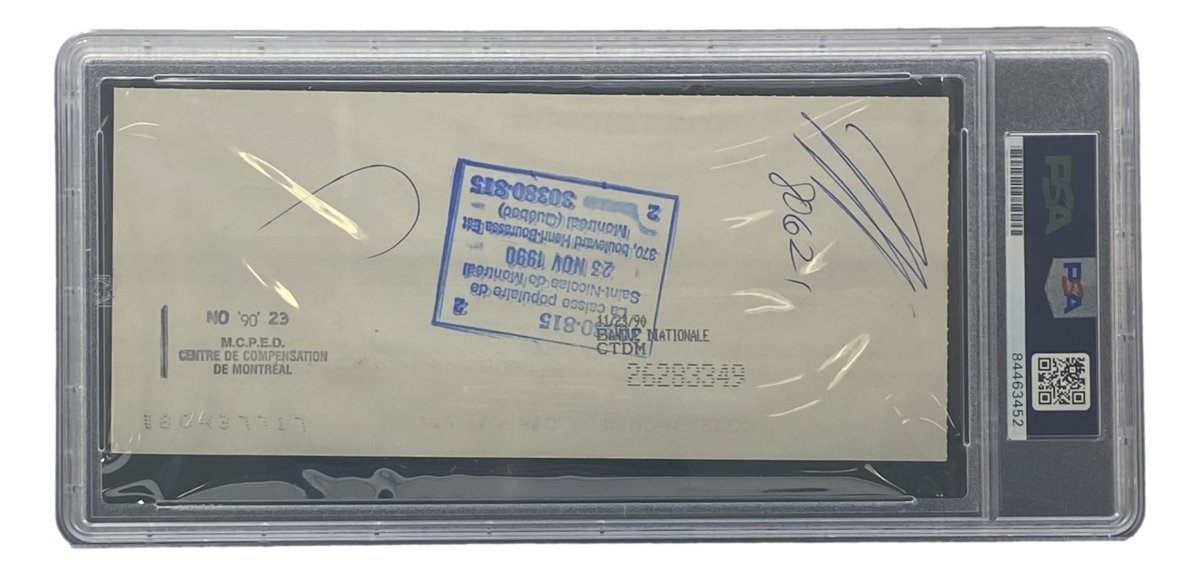 Authentic Maurice Richard Signed Montreal Canadiens Bank Check #263 PSA/DNA Certified - Rare Hockey Memorabilia for Collectors & Sports Fans
