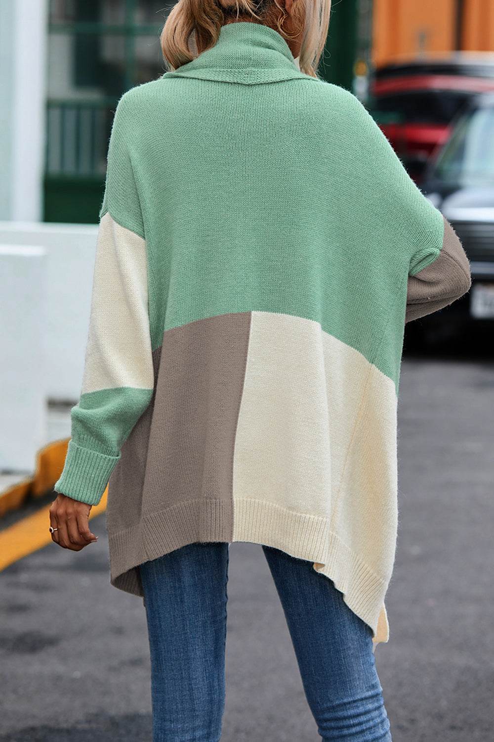 Stylish Color Block Long Sleeve Cardigan Sweater for Women | Cozy Fall & Winter Fashion | Perfect for Office, Dating & Casual Outfits