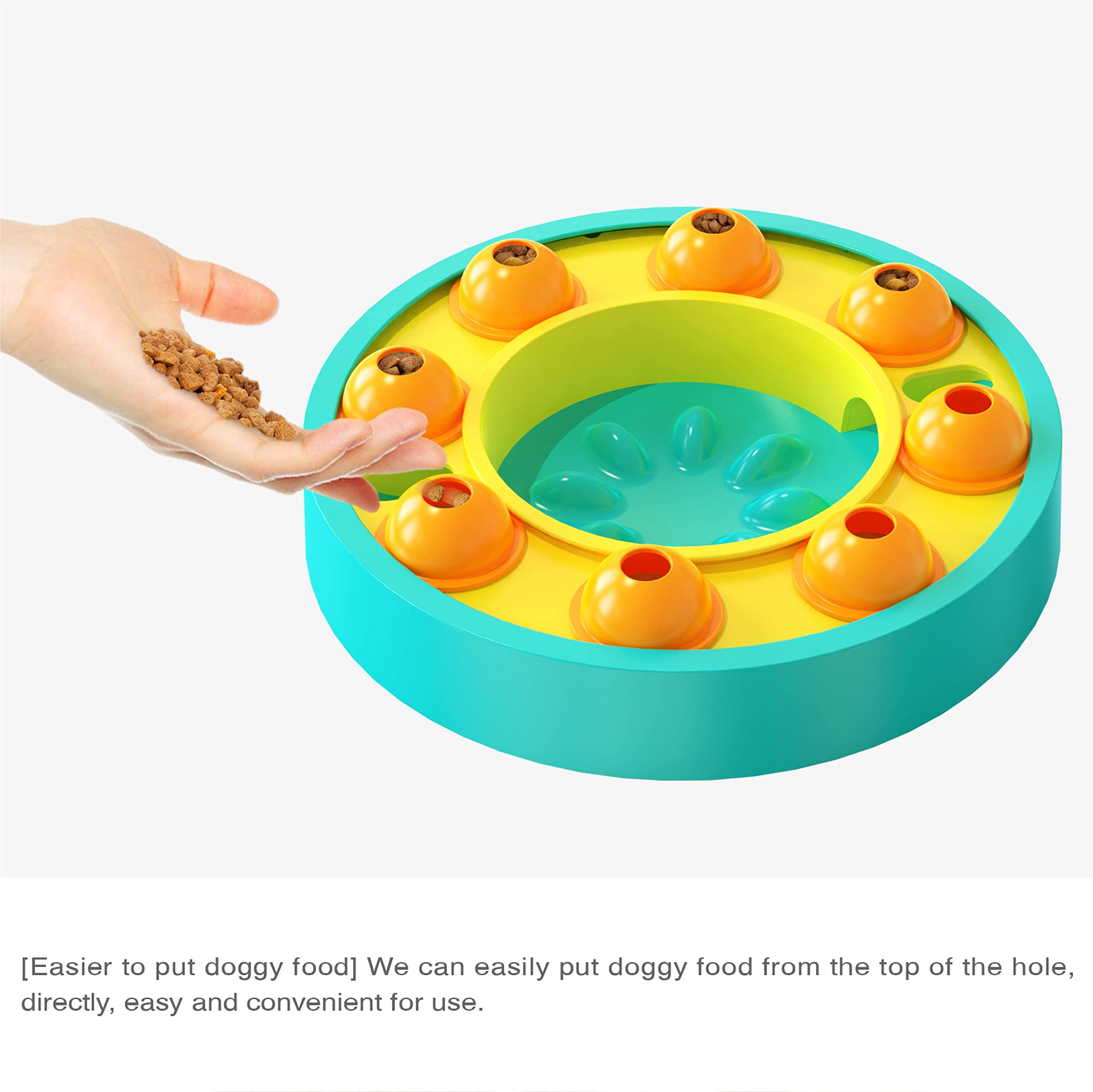 Interactive Dog Puzzle Toy for Smart Dogs - Slow Feeder & Treat Dispenser, Mental Stimulation & Boredom Relief - Turquoise - Perfect for Training, Enrichment & Mealtime Fun