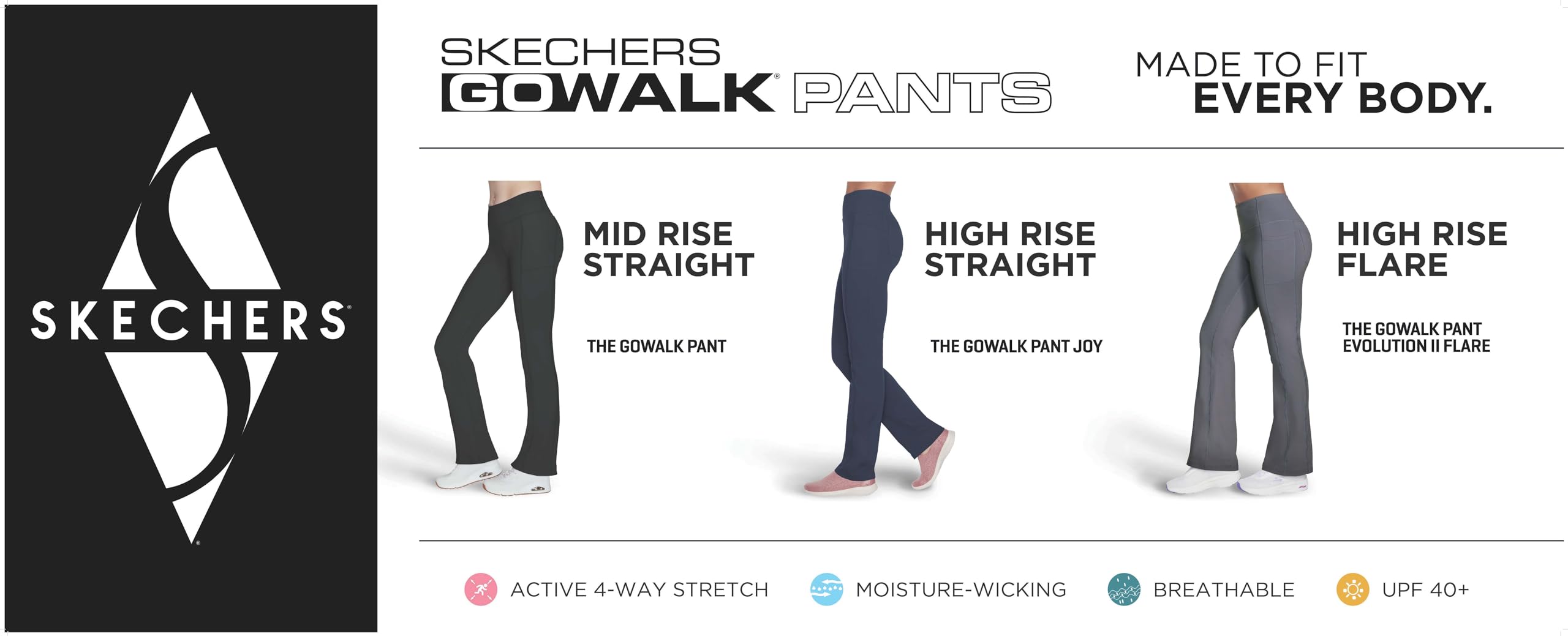 Skechers Women's Go Walk Pant - Lightweight Slip-On Walking Shoes for Women | Comfortable & Breathable for Walking, Travel & Everyday Wear