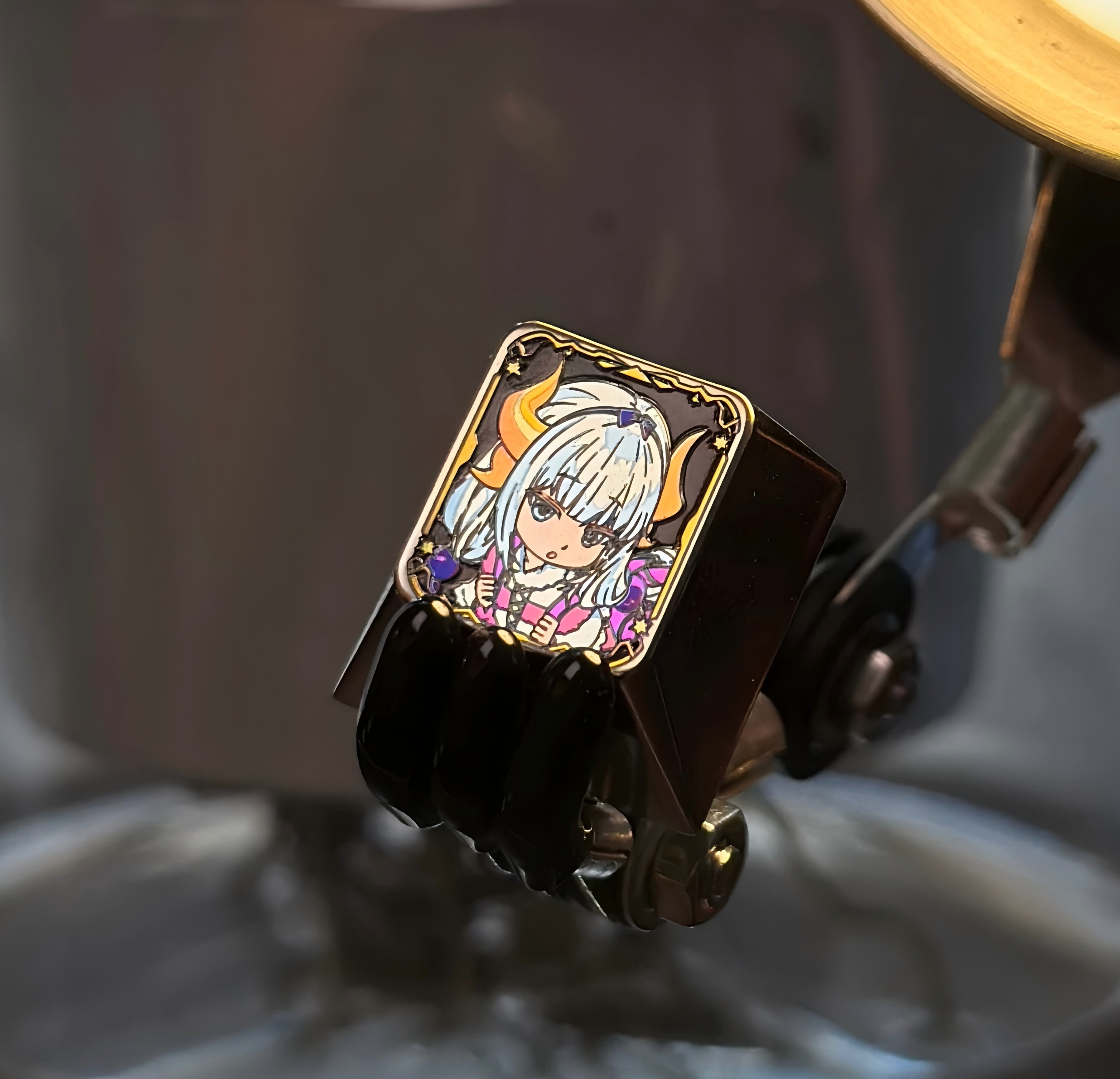 Premium Colored Titanium Alloy Carved Keycaps - Custom Personalized Mechanical Keyboard Keycaps for Gaming & Typing - Unique Decorative Keycaps for PC, Mac, Laptop (KannaKamui Design)