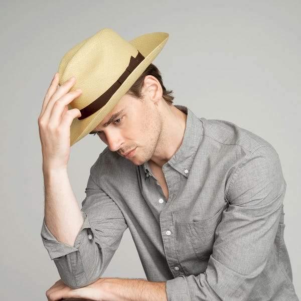 Bailey of Hollywood Panama Straw Hat - Dark Natural with Brown Band - Perfect for Beach, Summer Outfits & Outdoor Adventures