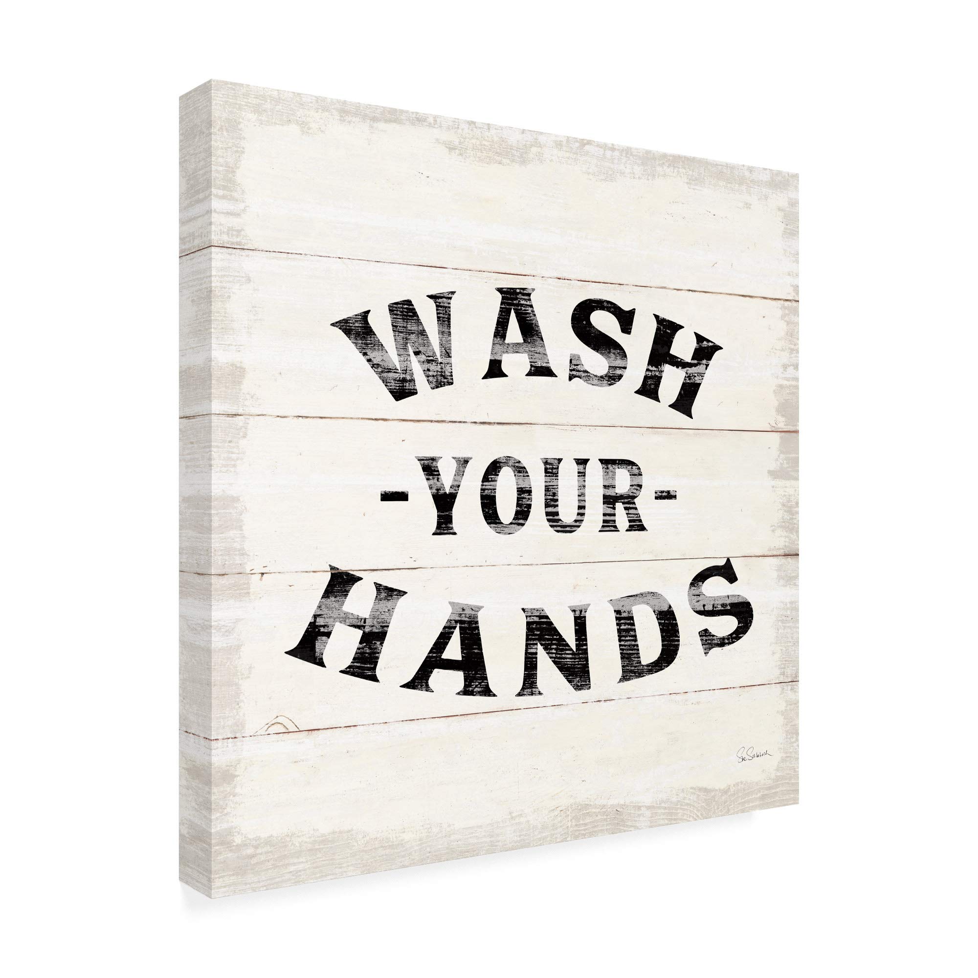 Sue Schlabach Shiplap Bath IV Fine Art Print - 18x18 Inch Wall Decor for Bathroom, Living Room & Bedroom