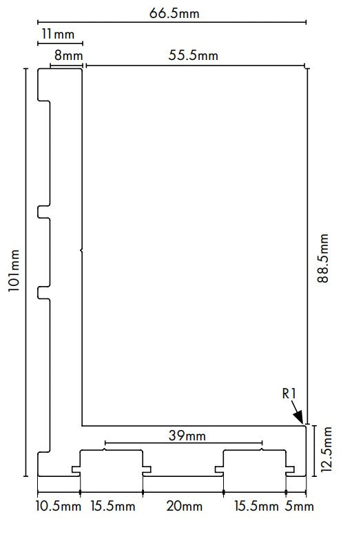 Aluminum Face Mount L Profile Visor Balustrade - 4000mm Long for Staircase, Balcony & Deck Railing Systems