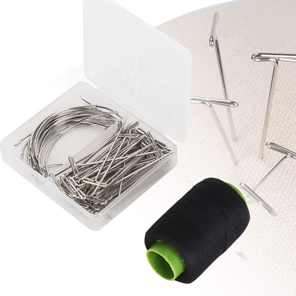 AUHX T Pins and C Curved Needles Set - 71 Piece Durable Sewing Kit for Knitting, Blocking & Crafting | Perfect for Quilting, Embroidery & DIY Fabric Projects