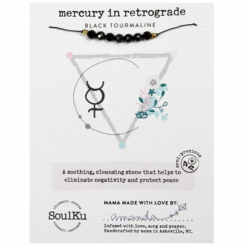 Black Tourmaline Necklace for Protection - Mercury Retrograde Jewelry for Women - Spiritual Healing Crystal Pendant for Anxiety Relief & Positive Energy - Perfect for Meditation, Yoga & Everyday Wear