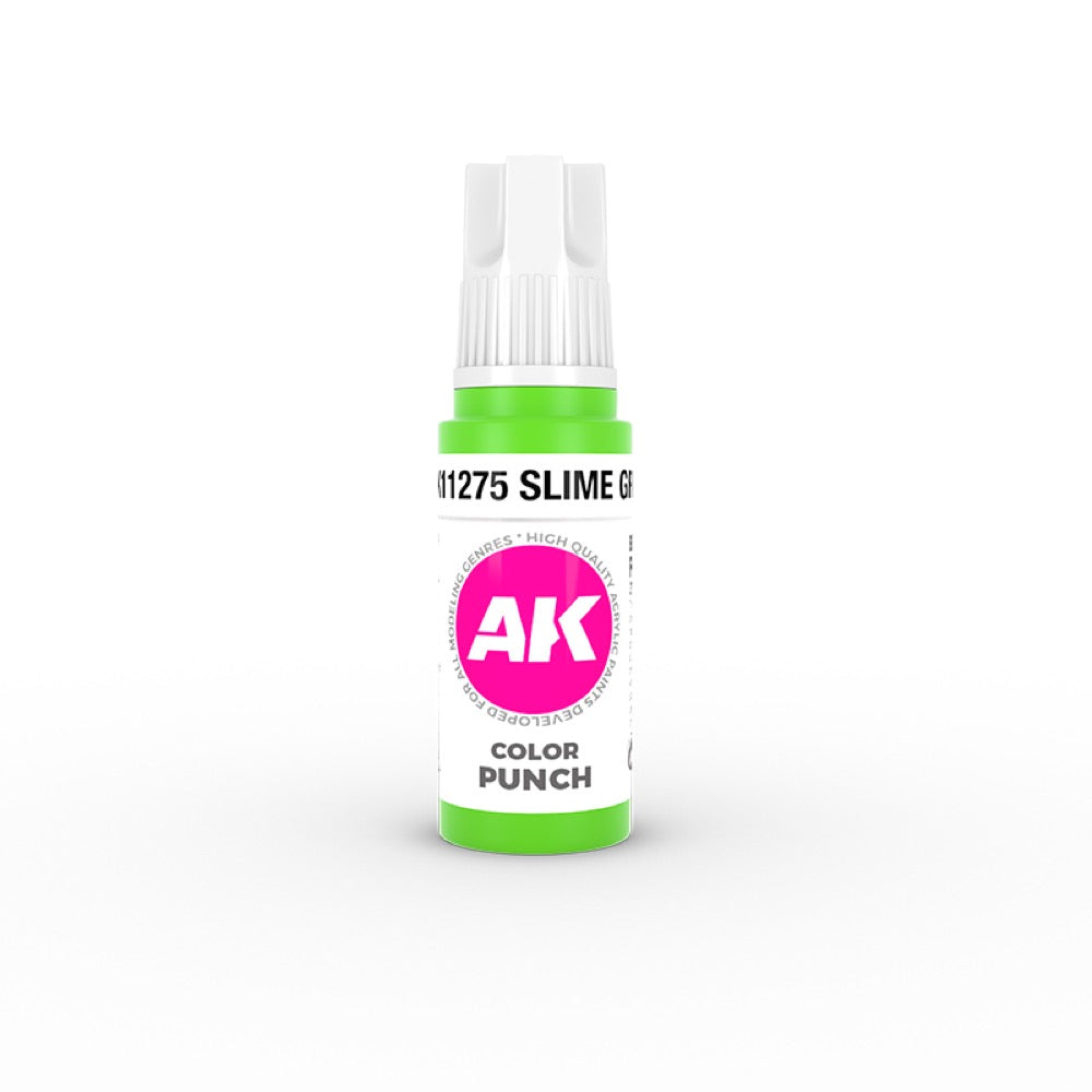 AK Interactive AK11275 Ultra Pigmented Slime Green Paint - 17ml (3rd Gen) for Miniature Models, Warhammer & Scale Modeling - High Coverage Acrylic Paint for Hobbyists & Artists