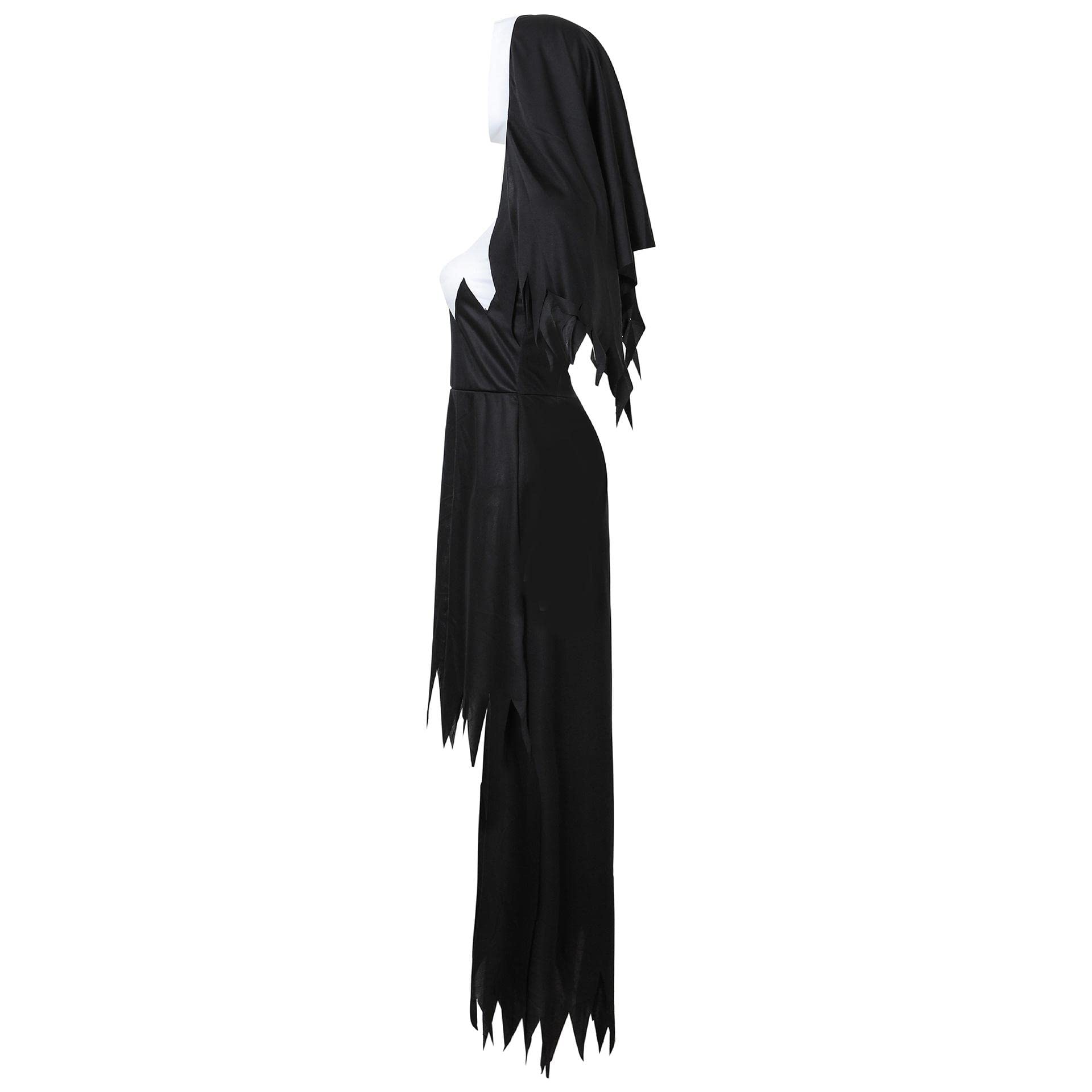Women's Nun Costume Set with Headgear & Hat - Halloween Cosplay, Party Favors, Standard Size - Perfect for Halloween Parties, Themed Events & Religious Plays