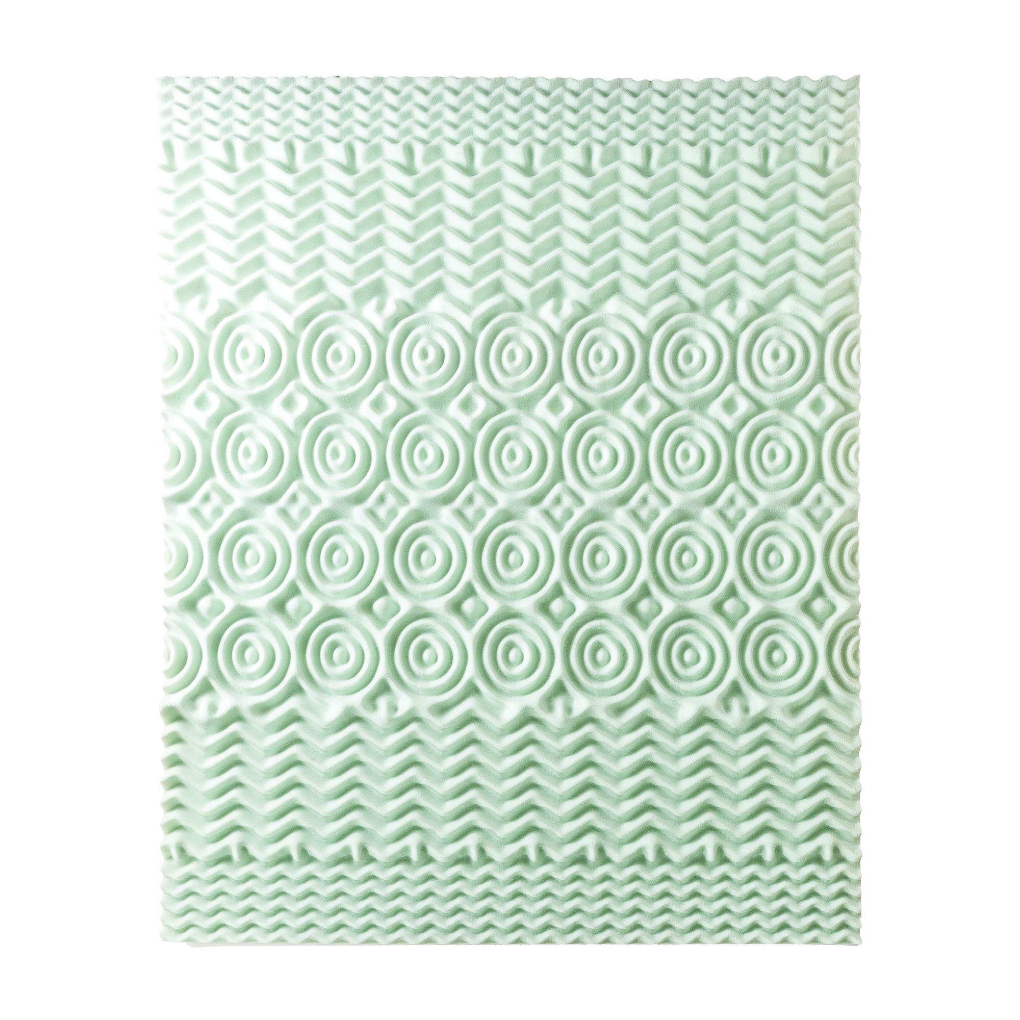 4 Inch 5-Zone Memory Foam Mattress Topper with Calming Green Tea Infusion - Cooling Gel Support for Short Queen Beds | Perfect for Back Pain Relief & Hot Sleepers