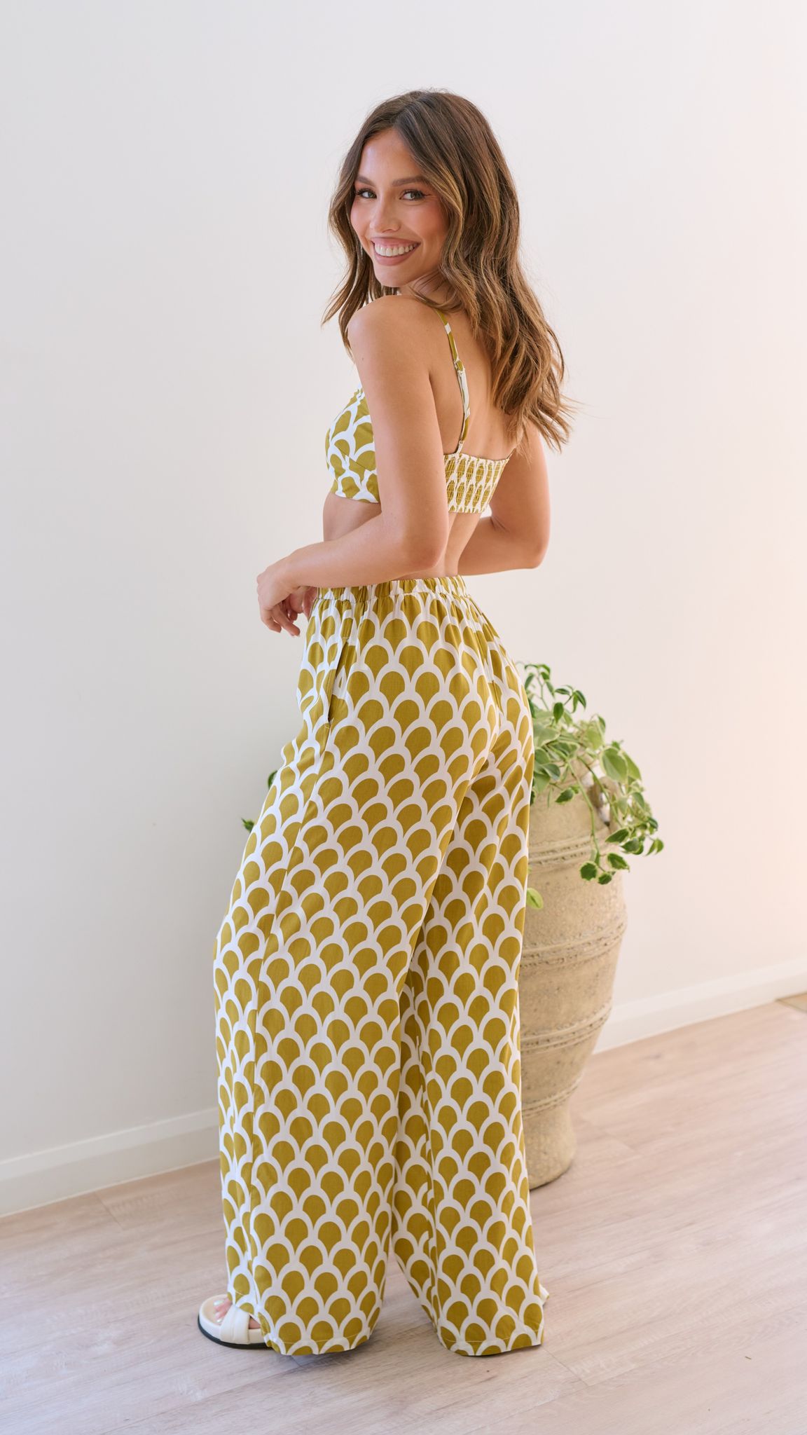 Layne Women's Mustard Print Crop Top | Trendy Short Sleeve Summer Shirt | Perfect for Beach, Music Festivals & Casual Outfits