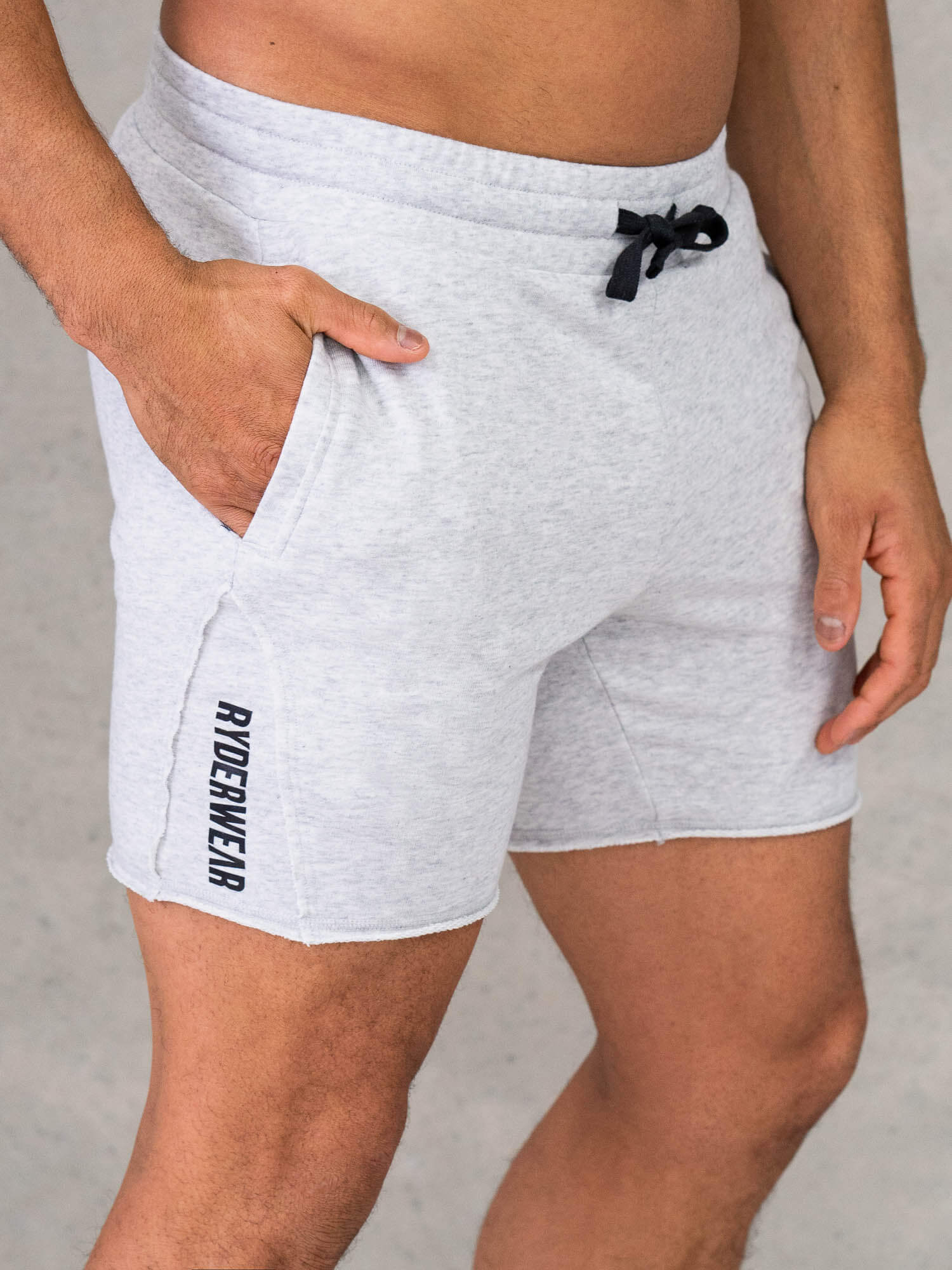 Force 6 Track Shorts for Men - Breathable Chalk Grey Marl Athletic Shorts - Perfect for Running, Gym Workouts & Casual Wear