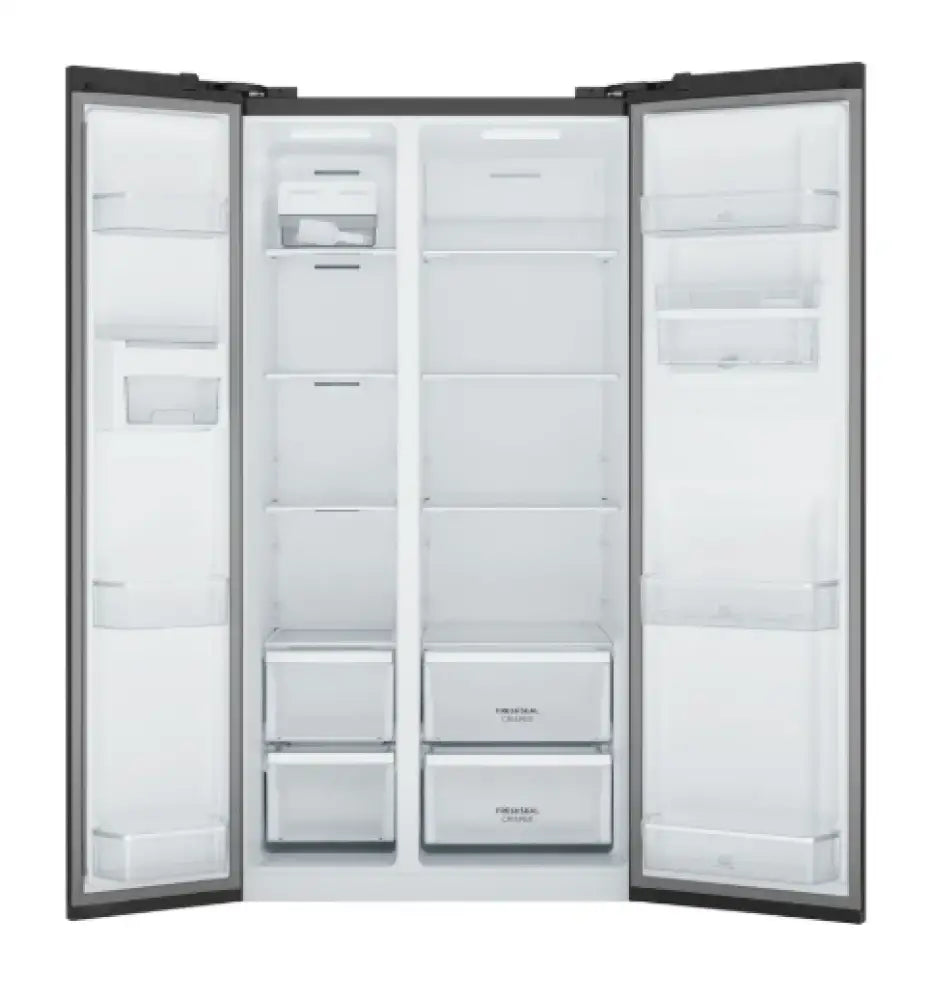 Westinghouse WSE6640BA 619L Side by Side Refrigerator - Black Stainless Steel, Energy Efficient, Large Capacity for Family Kitchen & Home Use