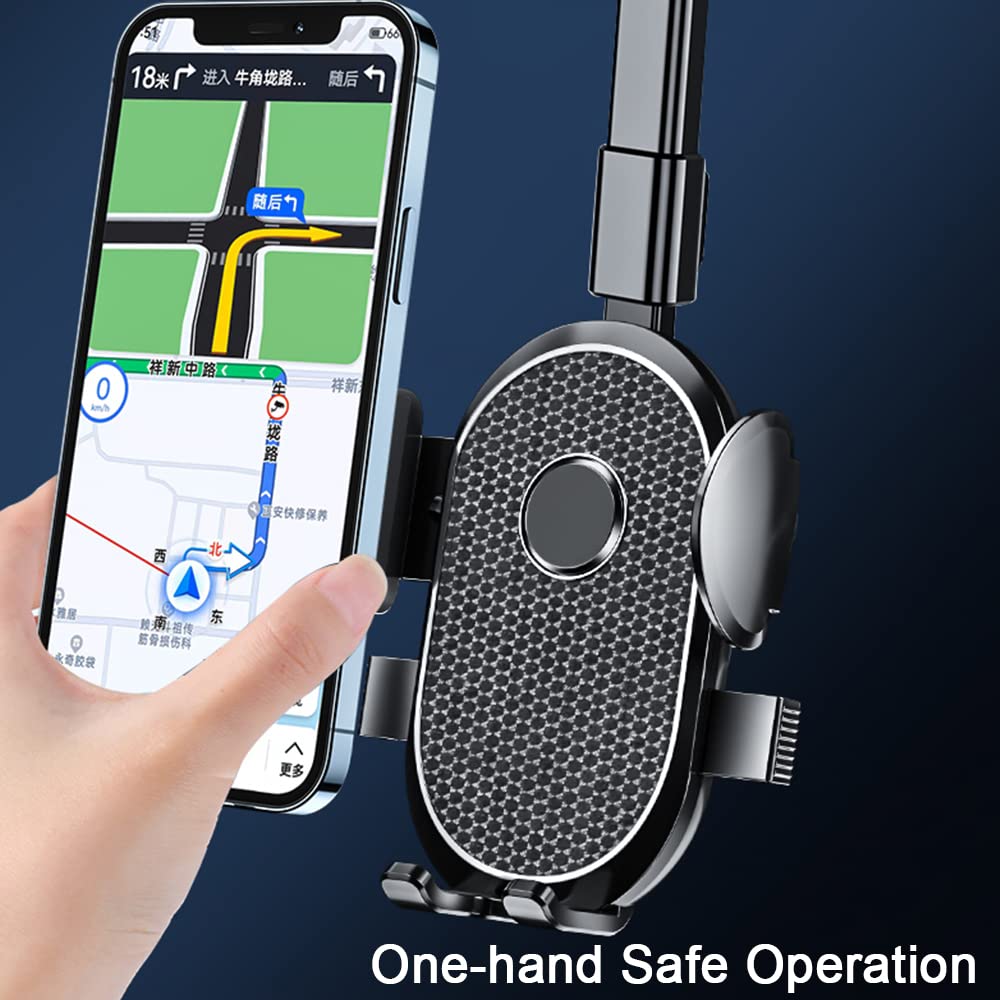 360° Adjustable Universal Car Phone Mount - Multifunctional Rearview Mirror Phone Holder for iPhone, Android & GPS - Perfect for Hands-Free Driving & Navigation
