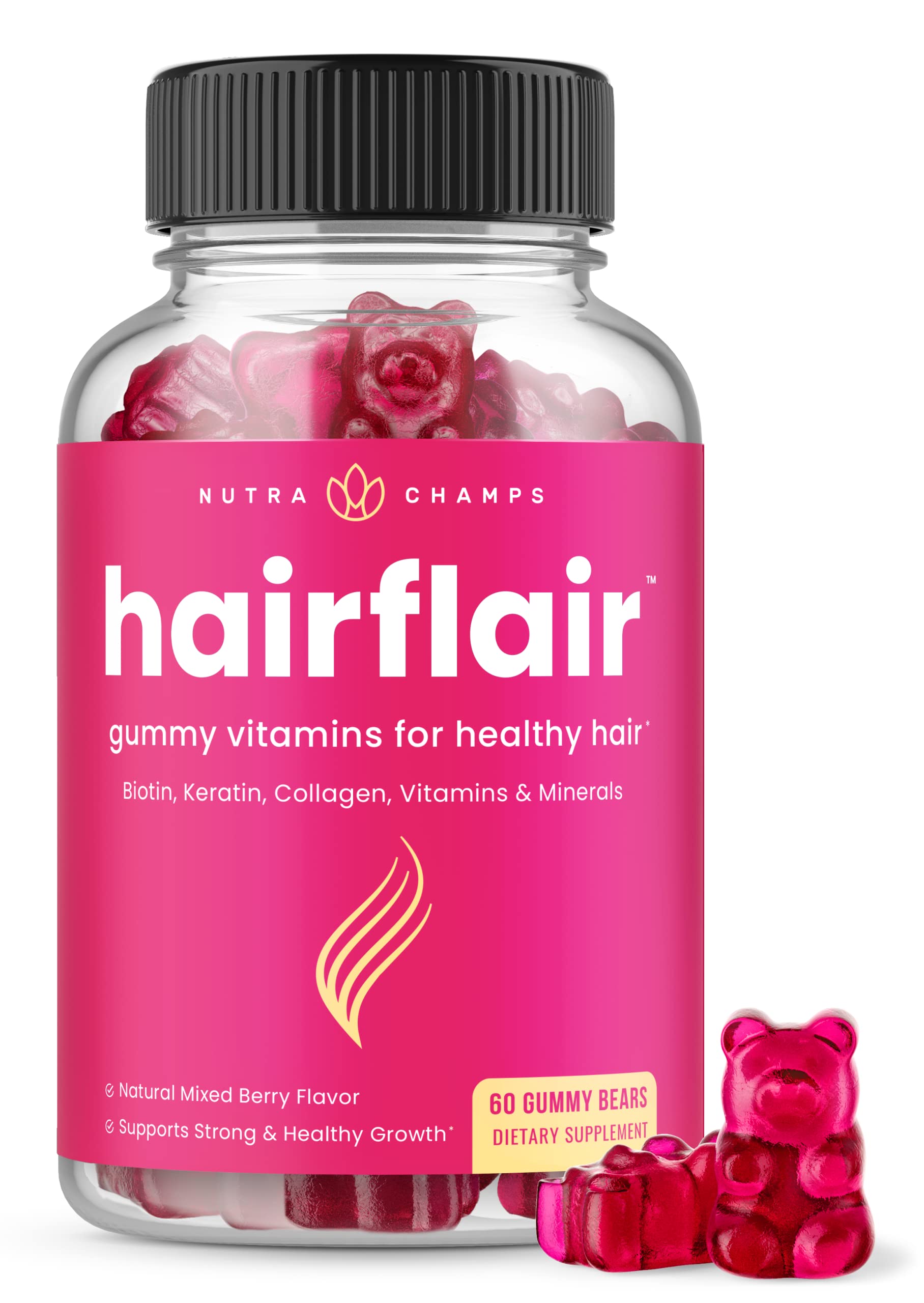 Premium Biotin Gummies for Hair, Skin & Nails Growth | Keratin & Collagen Supplement for Stronger Nails & Healthier Hair | Essential Vitamins for Women & Men | Perfect for Daily Beauty Routine & Wellness Support