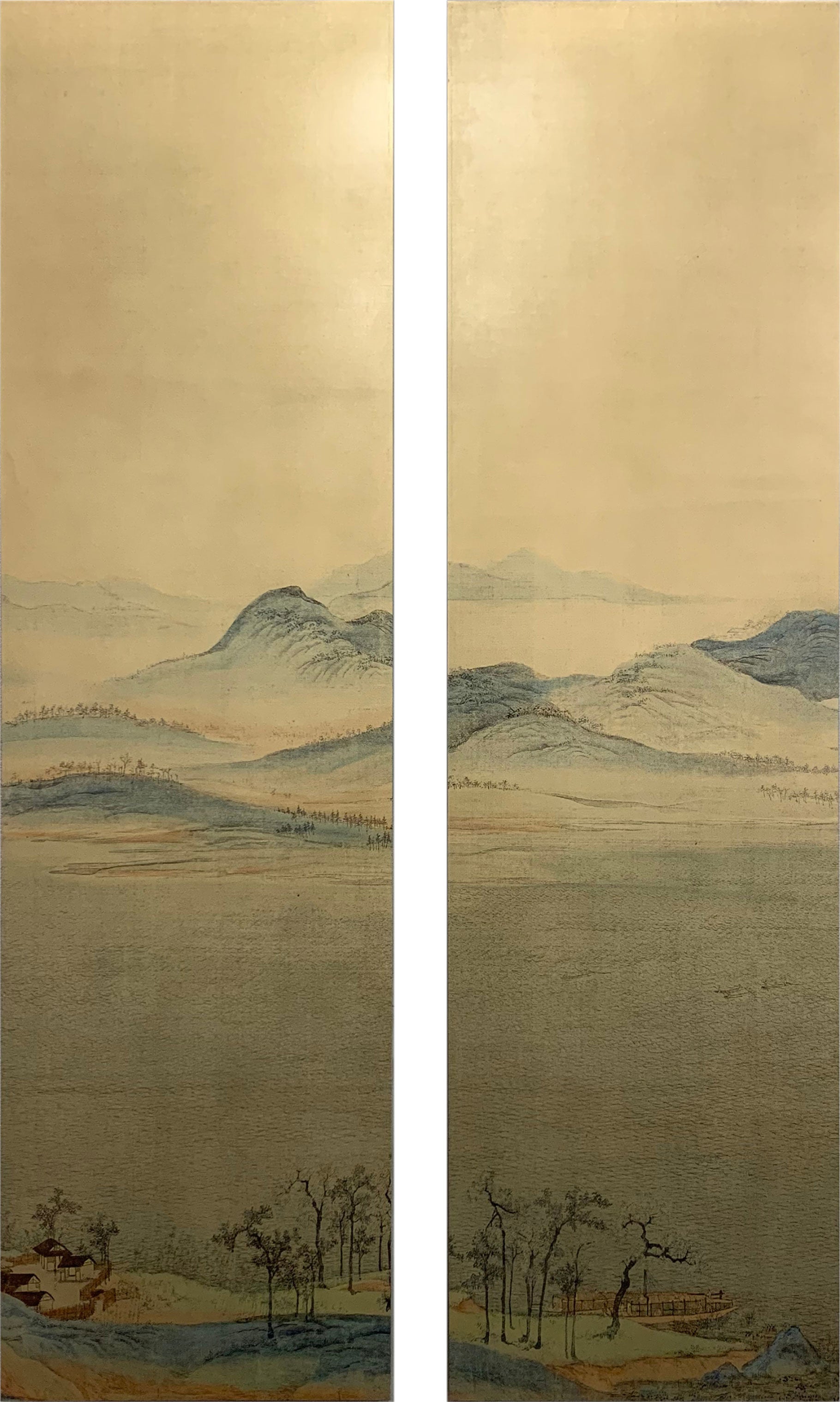 One Thousand Li of Rivers and Mountains - Intricate Brass Plate Etching Wall Art for Home & Office Decor | Chinese Landscape Painting Inspired Metal Wall Hanging | Perfect for Living Room, Bedroom or Study