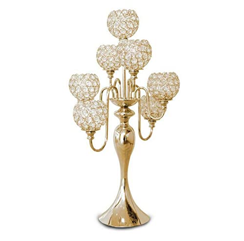 7-Piece Crystal Candle Holders Set - Elegant Glass Candle Sticks for Dining Table, Wedding Centerpieces, Halloween Decor & Home Decorations - Perfect for Romantic Dinners, Holiday Parties & Special Events