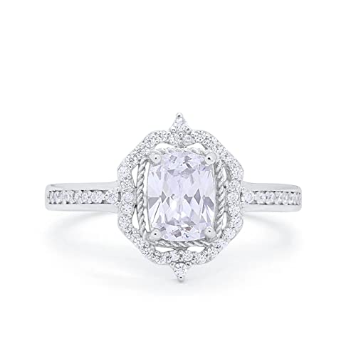 14K White Gold Simulated Cubic Zirconia