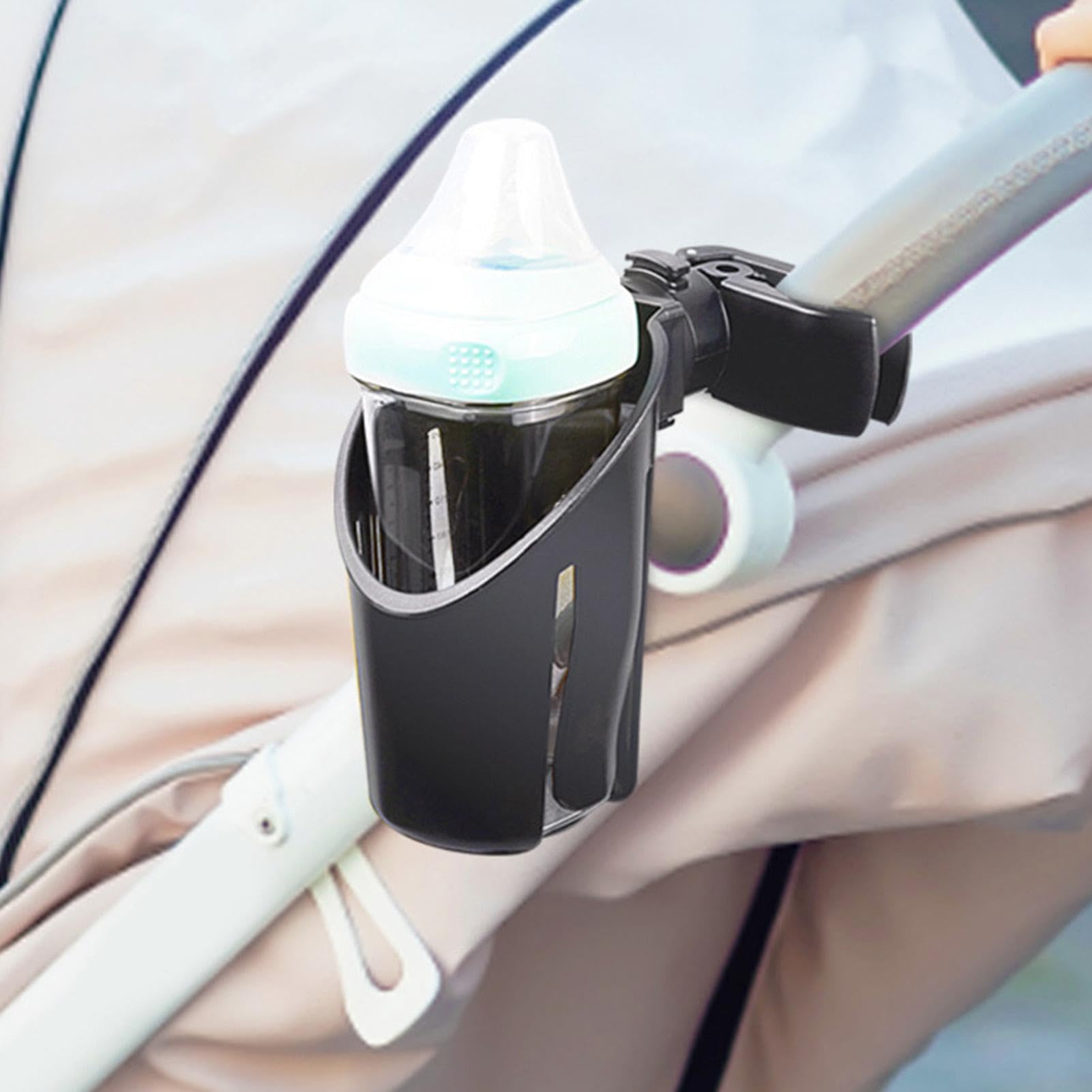 Rotatable Stroller Cup Holder - Universal Bottle & Drink Holder for Strollers, Trolleys, and Bikes - Perfect for Parents on the Go, Outdoor Adventures, and Commuting