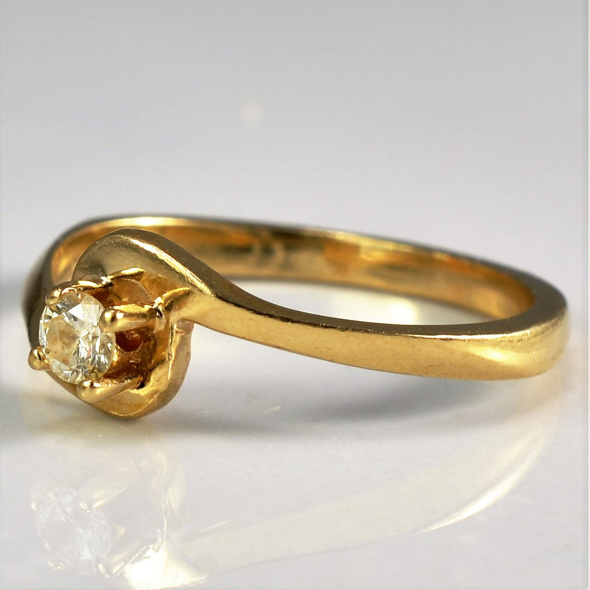 0.10ct Bypass Solitaire Diamond Ring - Size 6 | Elegant Engagement & Wedding Band for Women | Perfect Gift for Anniversary, Proposal, or Special Occasion