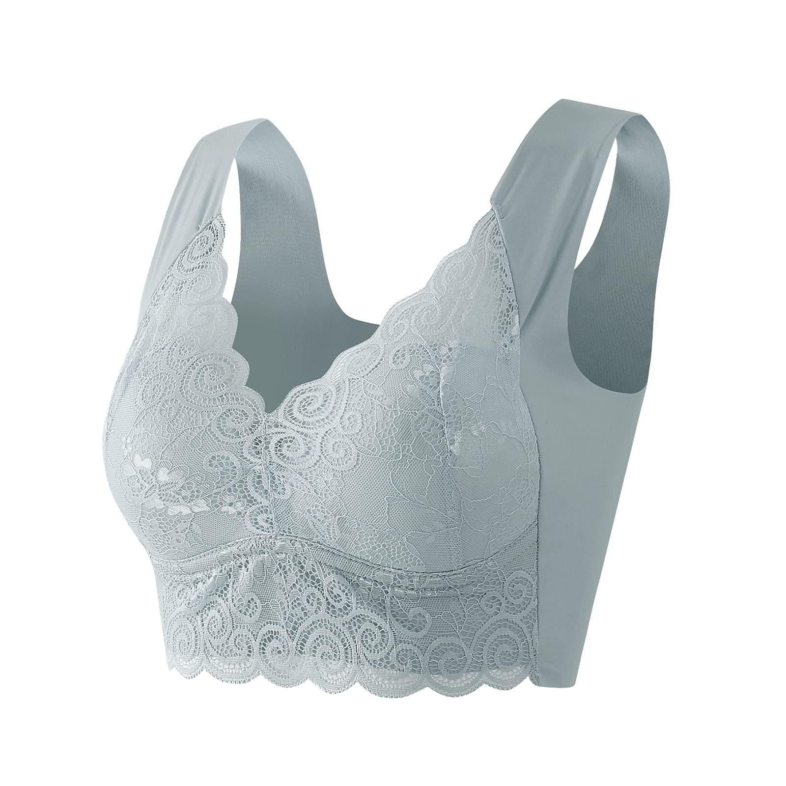 Plus Size Lace Sports Bras for Women - Seamless Yoga Bralette Crop Top with Push Up Support for Large Bust | Perfect for Gym, Yoga & Everyday Comfort