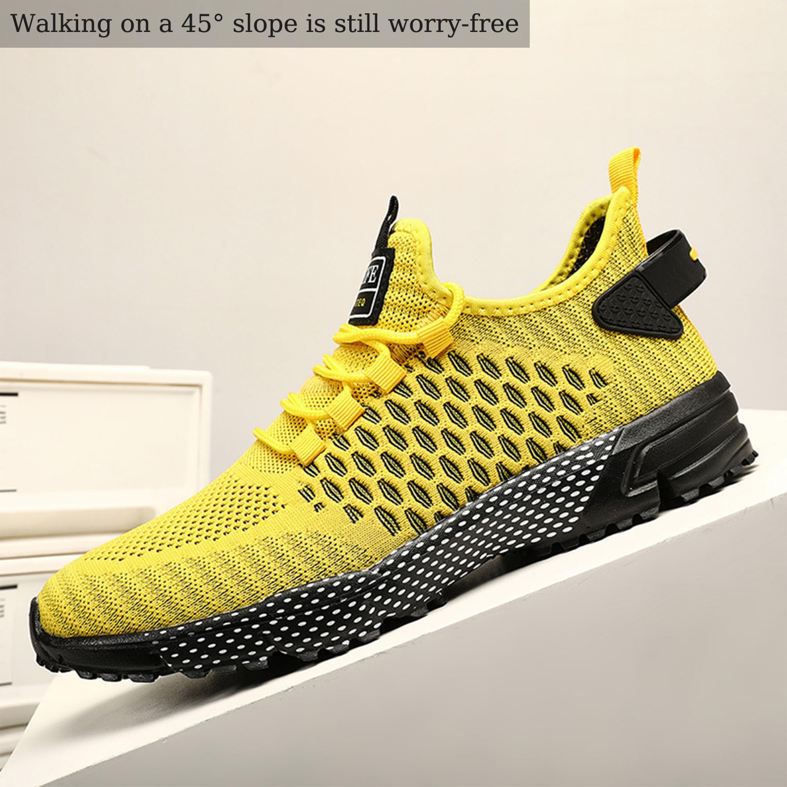 Ephirebra Men's Knitted Mesh Flat Sneakers - Slip-On & Lace-Up Casual Low Top Walking Shoes | Breathable Lightweight Non-Slip Comfortable Sport Shoes for Gym, Running, Travel & Daily Wear