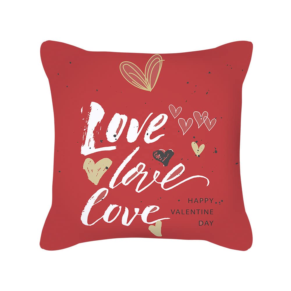 Red Watercolor Valentine's Day Printed Pillowcase - Romantic Home Decor for Couples Gift & Bedroom Accent