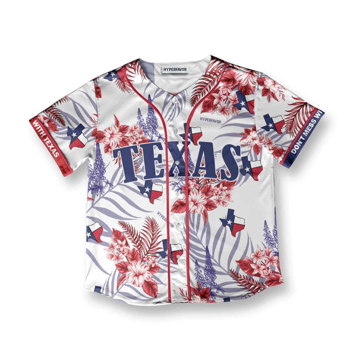 HYPERFAVOR Proud Texas Baseball Jersey for Men - Short Sleeve Texas State Shirt - Perfect for Game Day, BBQ & Patriotic Events
