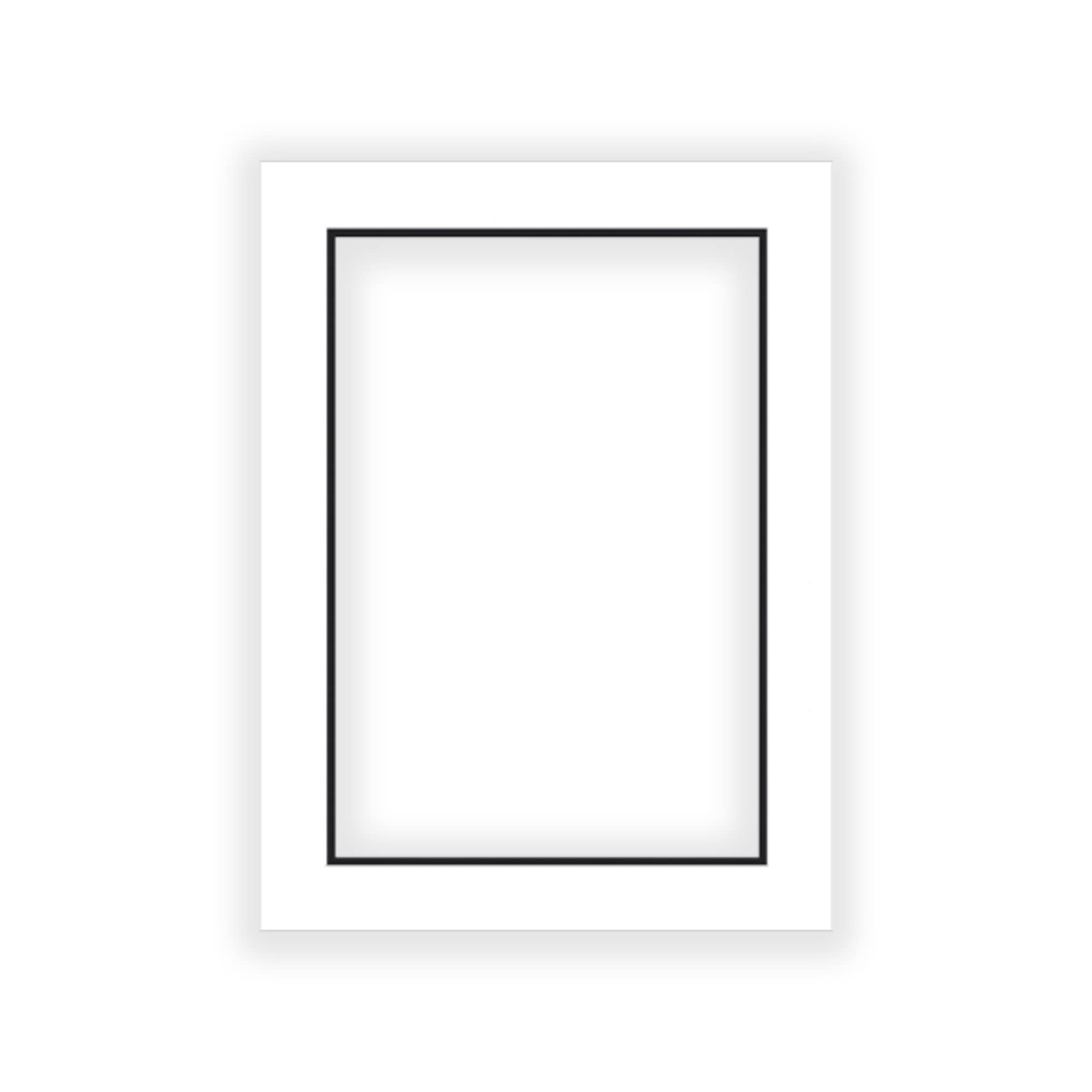 8x10 Double Mat Picture Matboard - White on Black Bevel Cut Mat for 6x8 Photos & Art - Perfect for Framing 8x10 Inch Displays - Ideal for Home Decor, Gallery Walls, and Professional Art Presentations