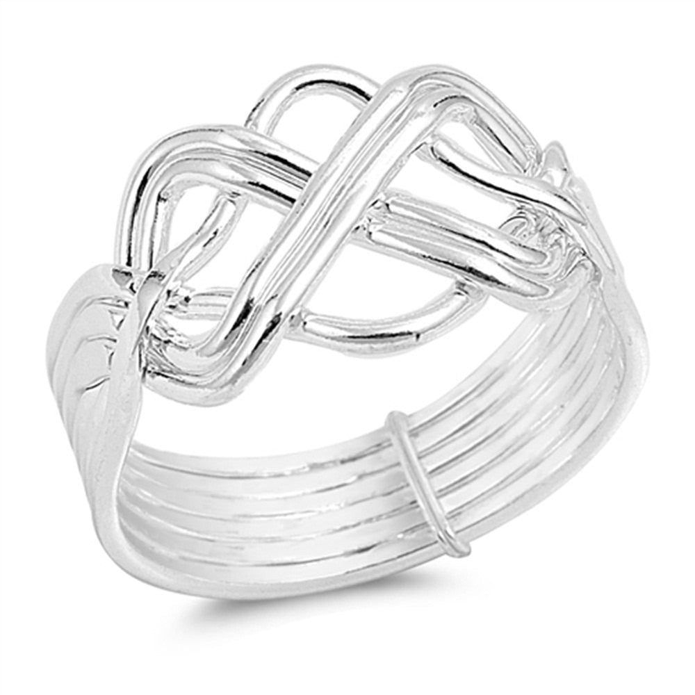 6mm Wide Crisscross Crossover Ring - 925 Sterling Silver Minimalist Band Ring for Men & Women - Perfect Matching Sibling Gift for Brother & Sister - Ideal for Anniversaries, Weddings, and Everyday Wear