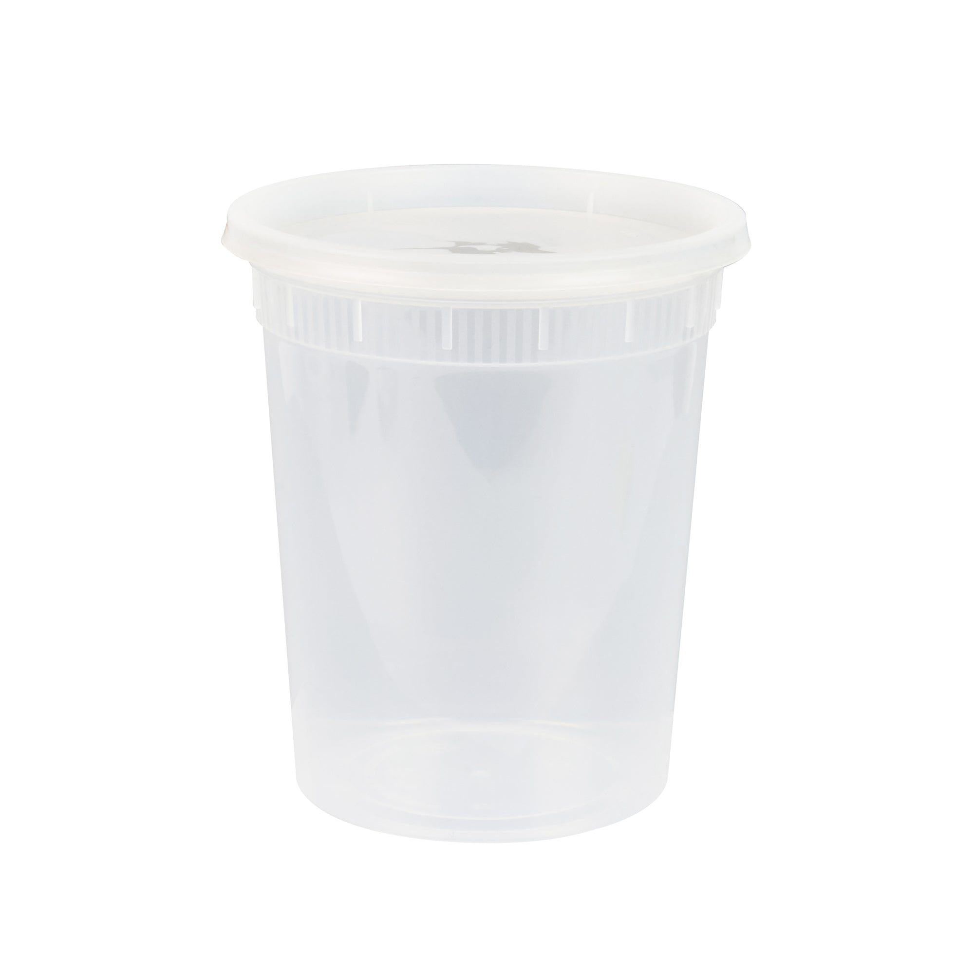 32 oz Round Clear PP Microwave-Safe Soup Containers with Lids (25-Pack) – 4.5