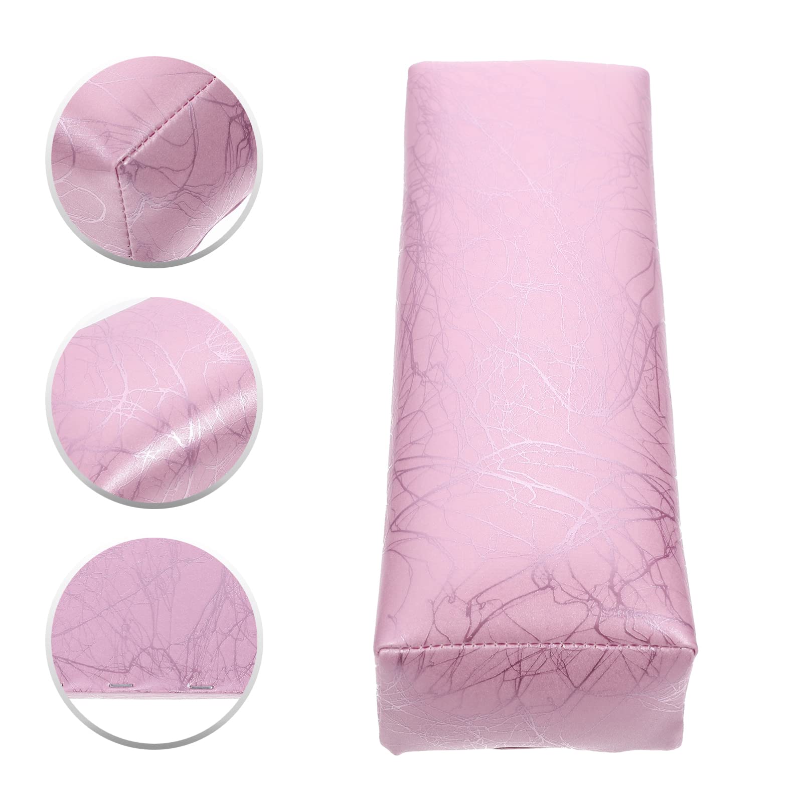 Striped Leather Manicure Hand Pillow - Nail Salon Accessory for Gel Polish & Nail Art - Comfortable Hand Cushion & Arm Rest for Professional & Home Use