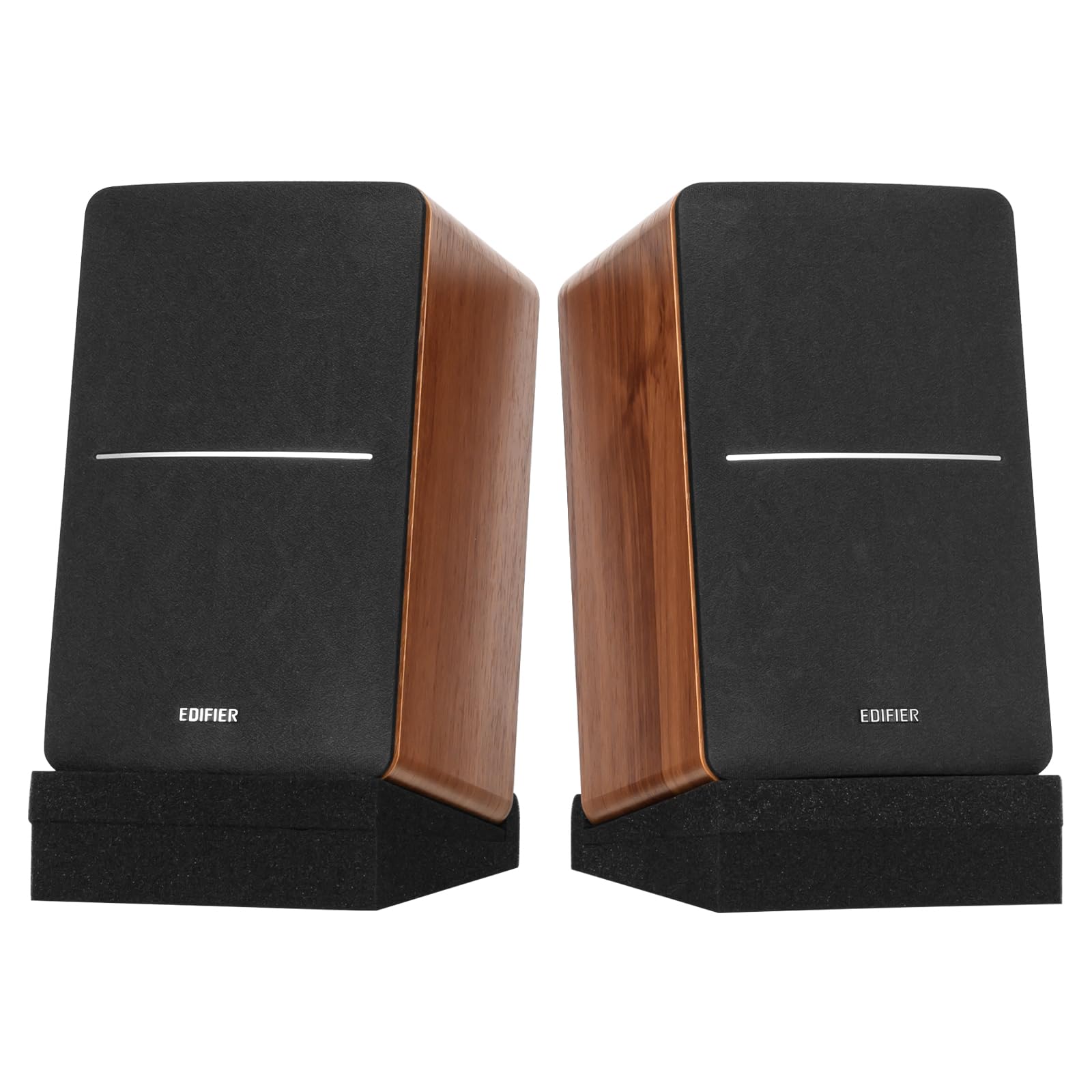 Edifier R1280DBs Active Bluetooth Bookshelf Speakers with SS5 Monitor Isolation Pads - Studio Speaker Set with Optical Input, High-Density Acoustic Foam Stands (Black) | Perfect for Home Theater, Gaming & Music Listening