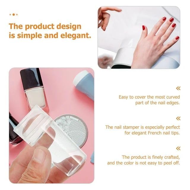 Prosopyare Nail Art Stamper Kit - French Tip Nail Tool Set with Clear Silicone Stamping Jelly, Scraper & Nail Holder for Professional Manicures | Perfect for DIY Nail Art, Salon Use & Home Nail Care