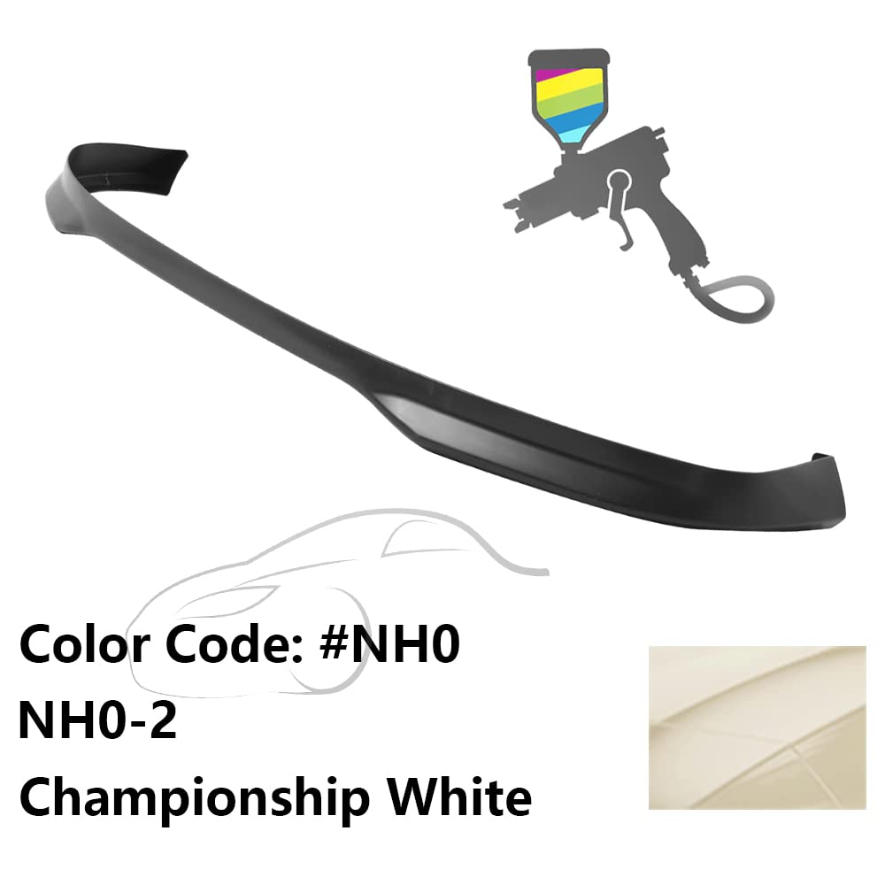 IKON MOTORSPORTS Front Bumper Lip for 1996-1998 Honda Civic - T-R Style Painted NH0 Championship White PP Air Chin Diffuser Spoiler | Enhances Aerodynamics & Sporty Look | Perfect for Car Enthusiasts & Street Racing