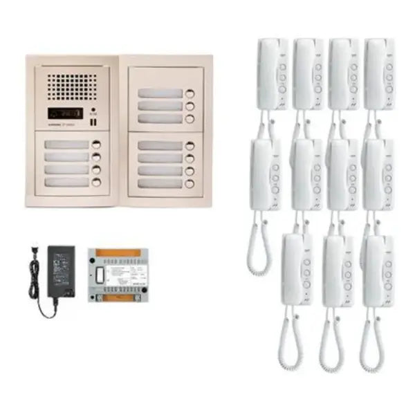 Aiphone GT-11H 11 Apartment Multi-Tenant Audio Intercom System with Handset (GT-1D) - Secure Entry Communication for Multi-Family Buildings & Apartments