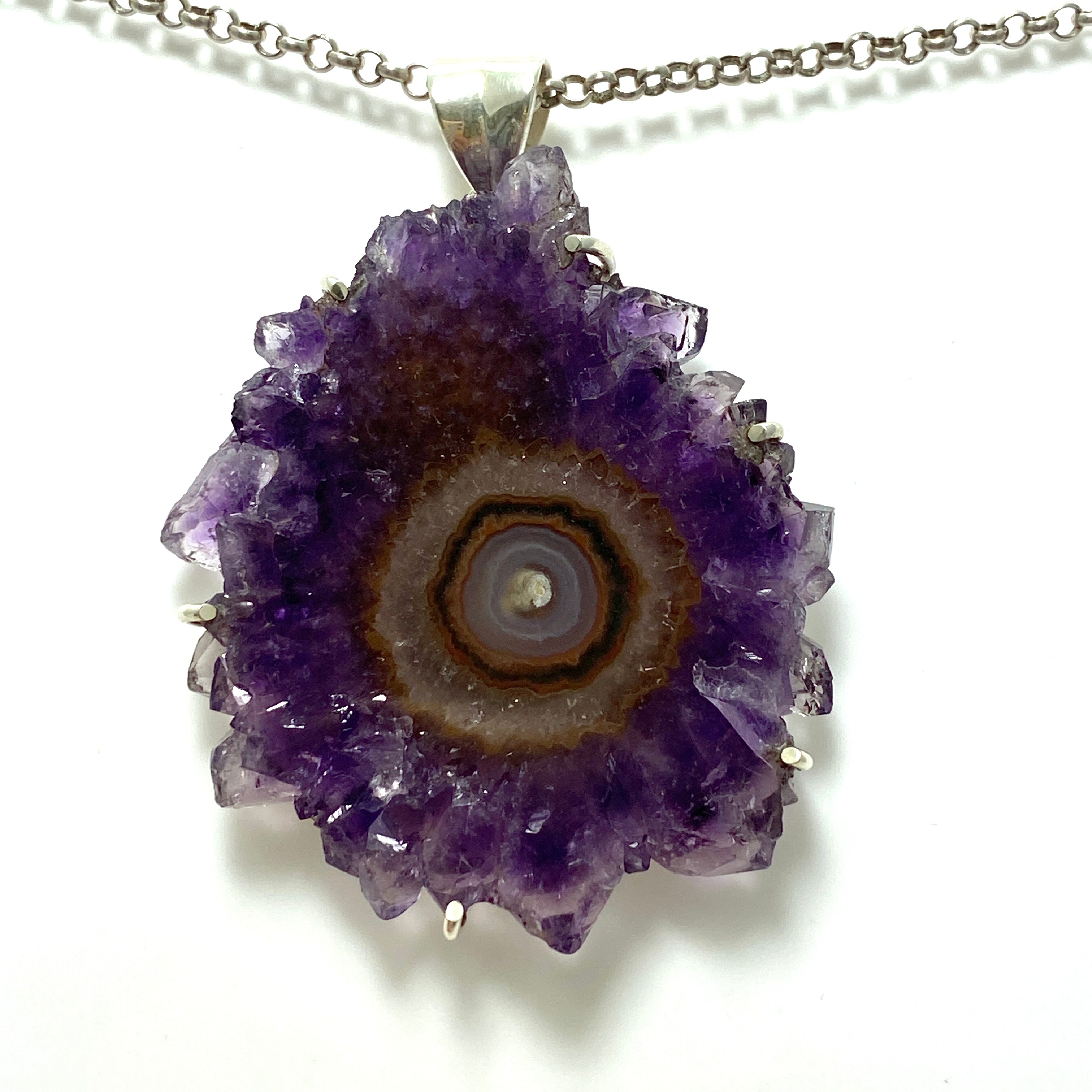 65mm Natural Amethyst Stalactite Pendant Necklace - Healing Crystal Jewelry for Meditation, Chakra Balancing & Spiritual Protection